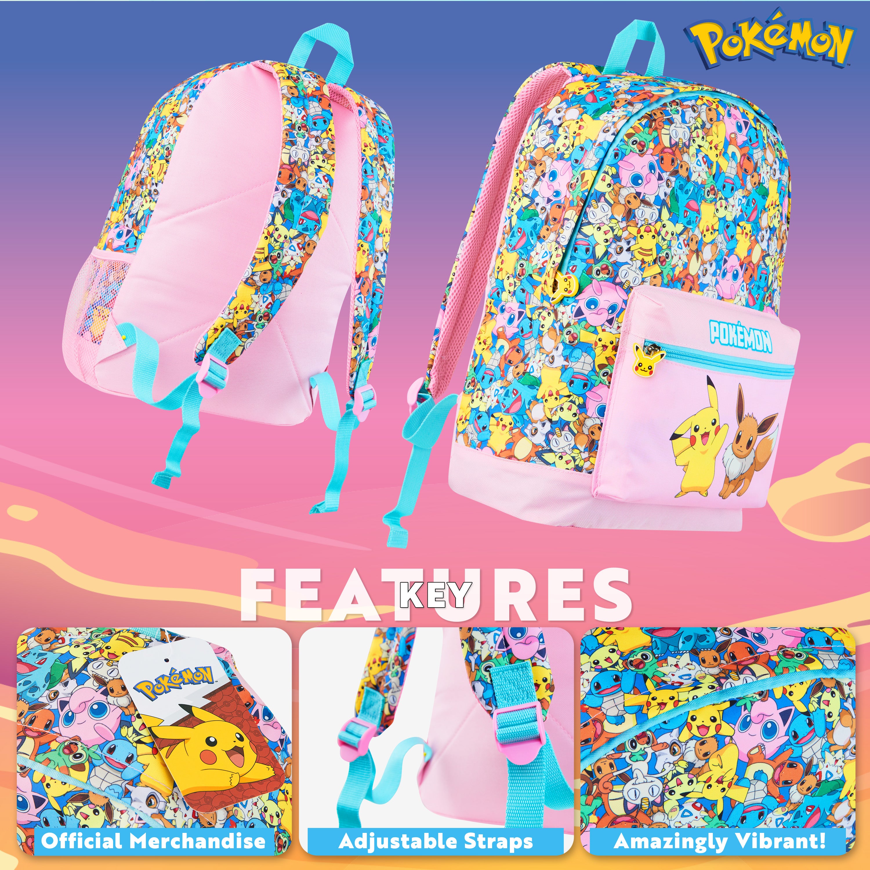 pok-mon-evoli-pikachu-sac-dos-enfant-cole image 3
