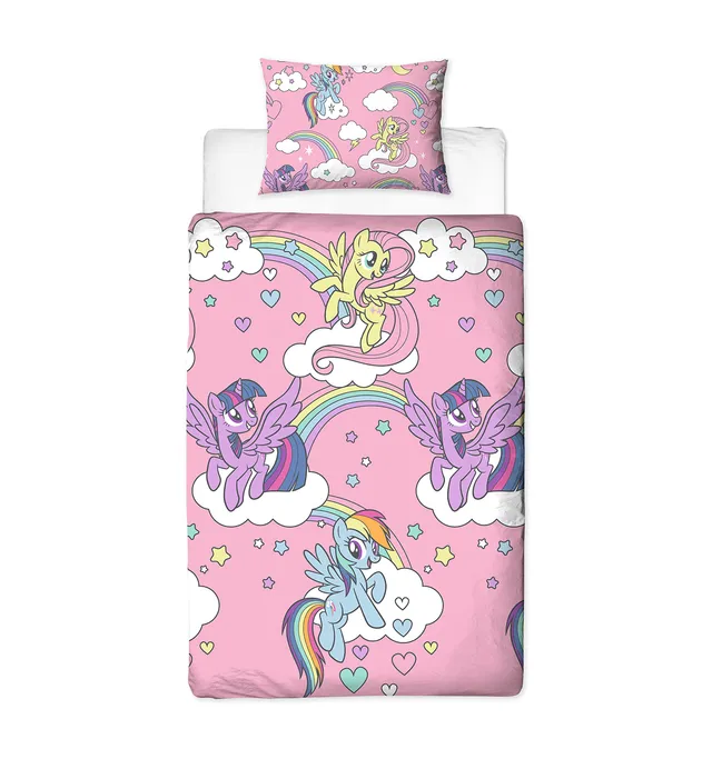 my-little-pony-housse-couette-rose-lit-simple-135x200-parure image 1