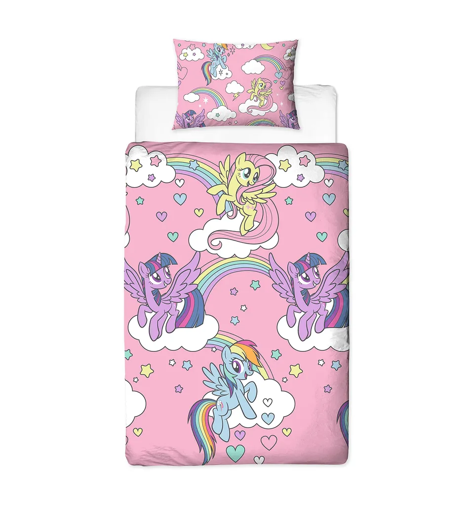 my-little-pony-housse-couette-rose-lit-simple-135x200-parure image 1