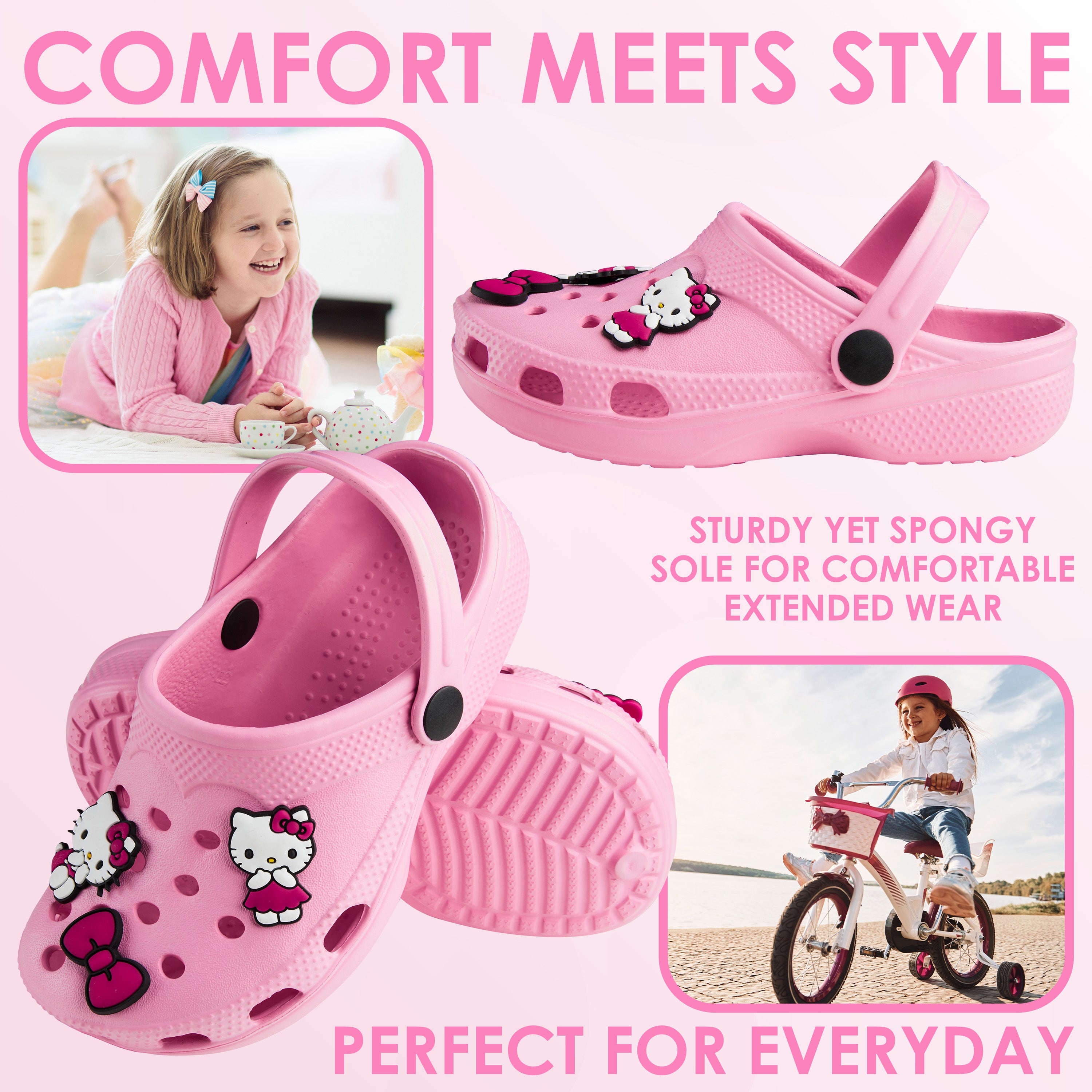 hello-kitty-clogs-fille-sabots-jardin-charms-amovibles image 3