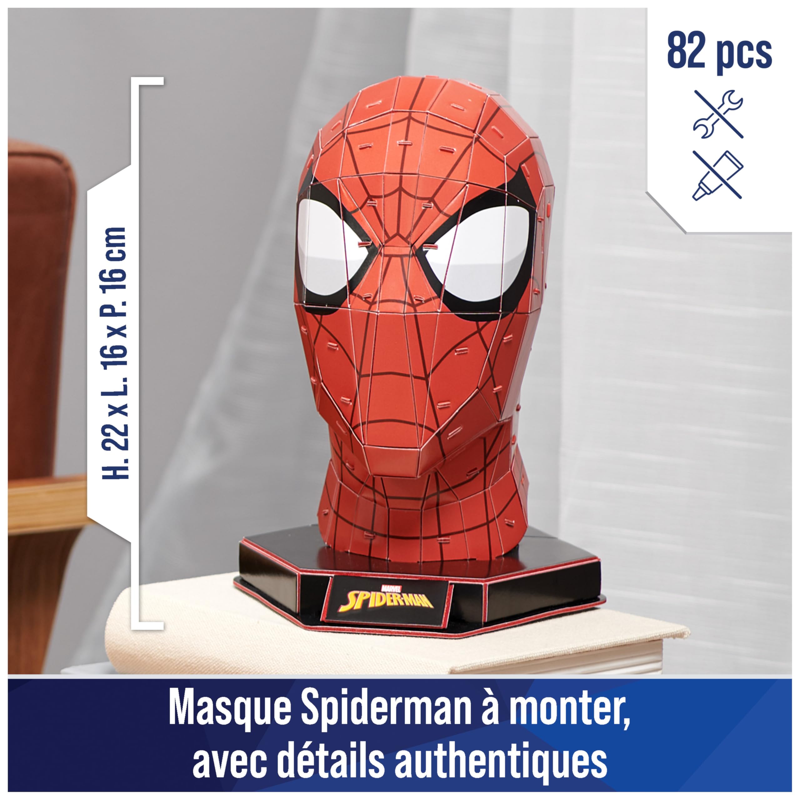 marvel-puzzles-spider-man-masque-3d-82-pi-ces-23-cm image 2