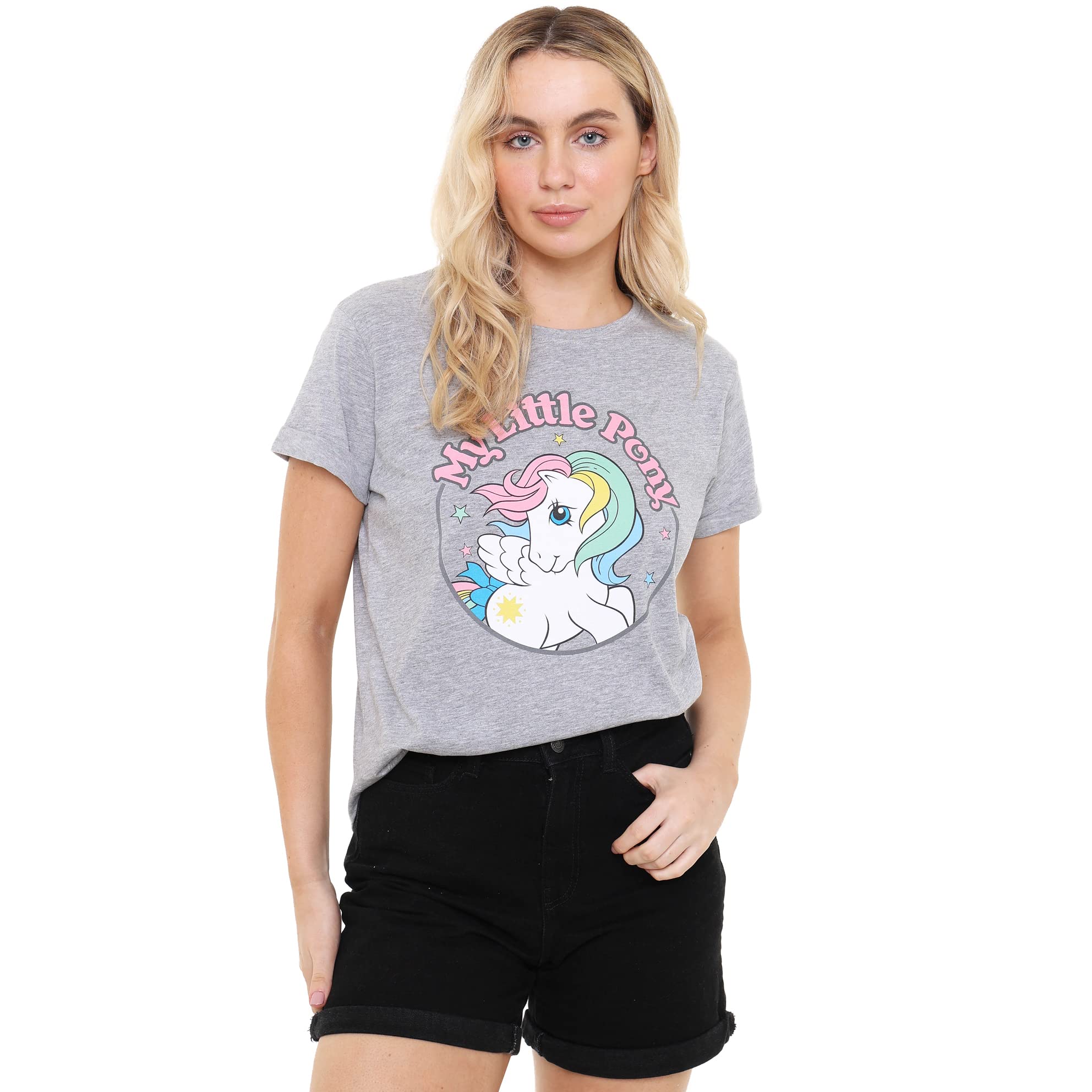 my-little-pony-t-shirt-classic-badge-femme-gris-chin-cotton-soul image 1