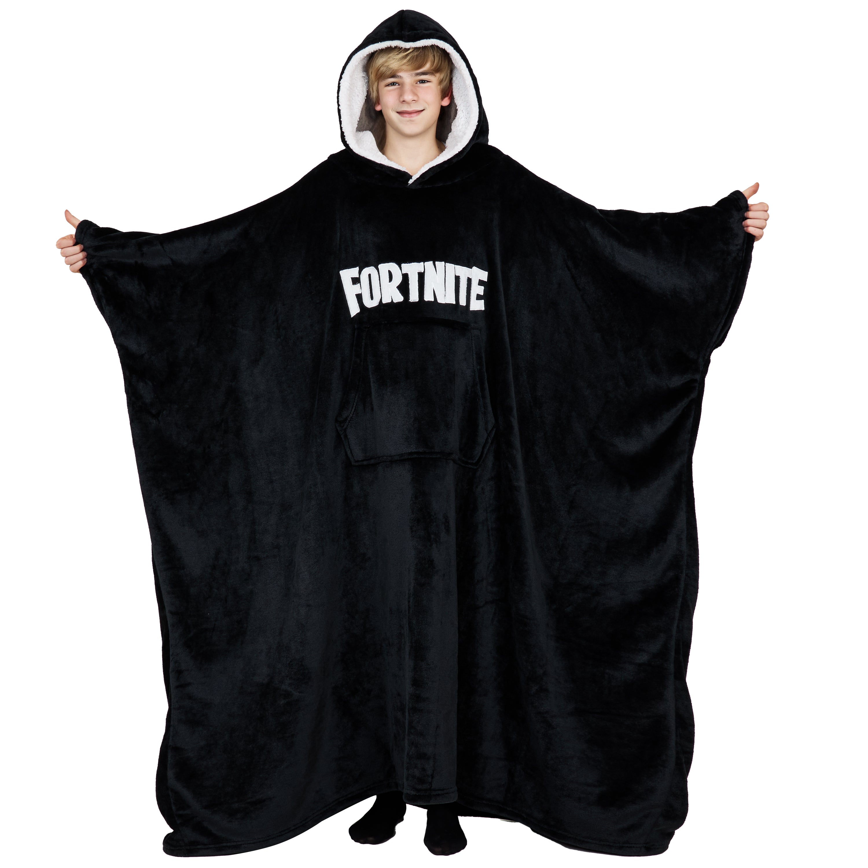 fortnite-plaid-hoodie-enfant-polaire-oversize-14-ans image 1