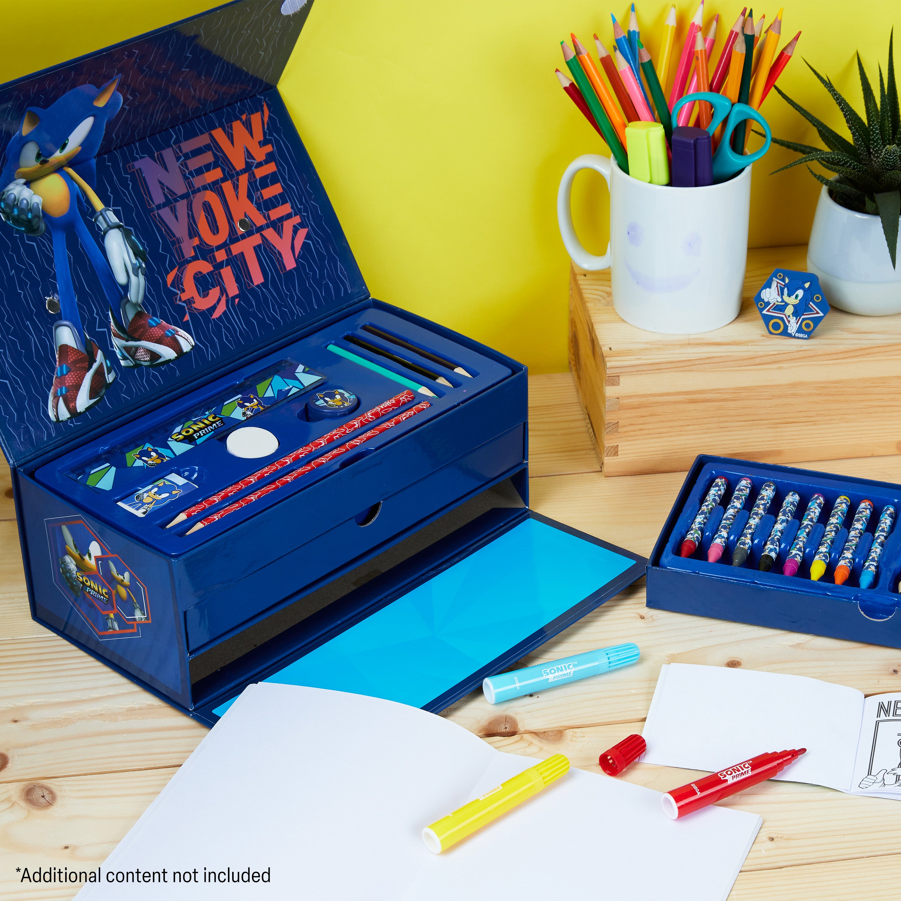 sonic-coffret-artiste-enfant-3-tiers-crayons-feutres image 2