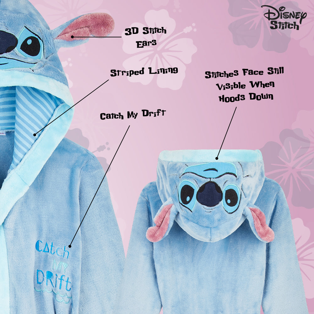 disney-stitch-peignoir-enfant-polaire-capuche-7-8-ans image 4
