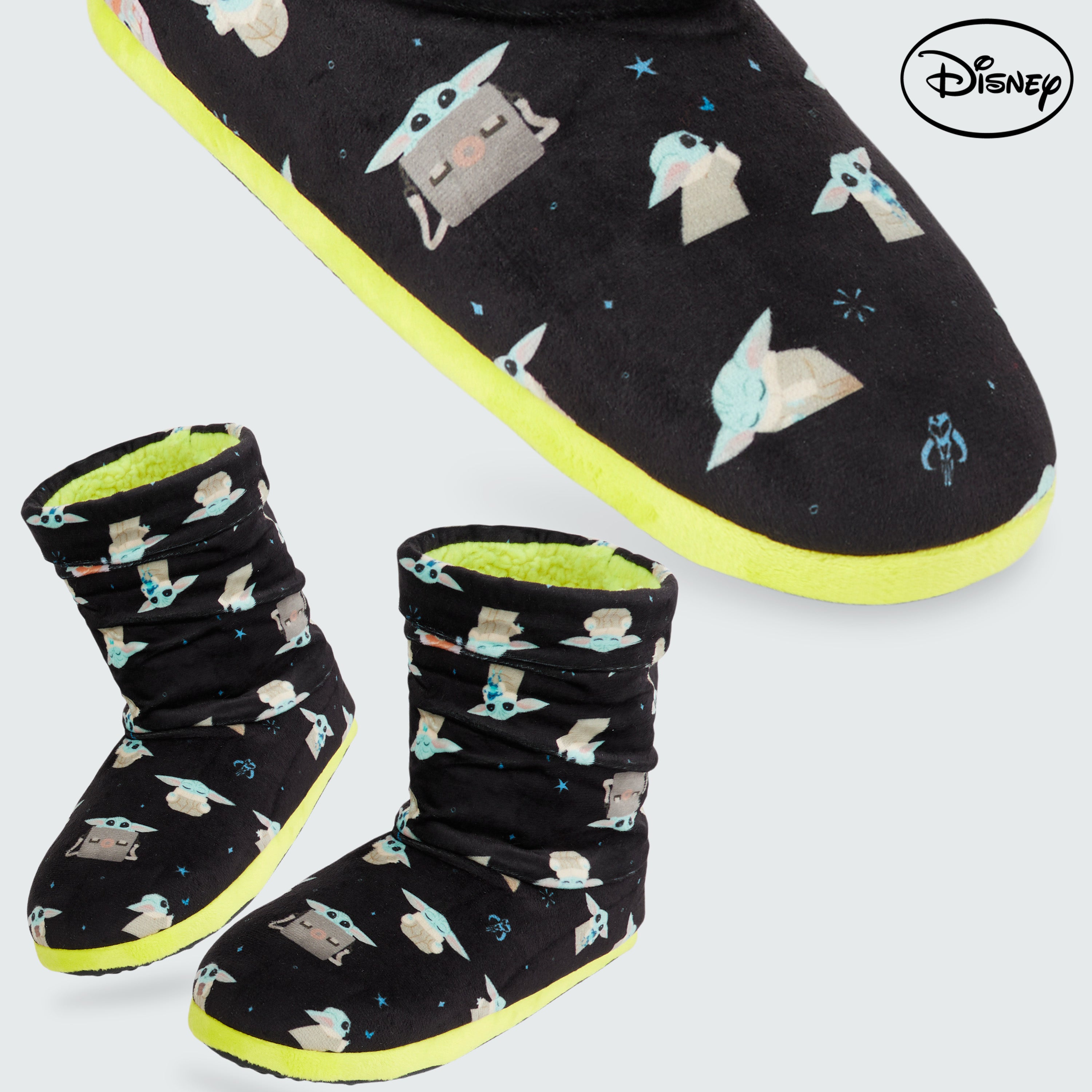disney-baby-yoda-chaussons-bottes-femme-peluche-verte-chaud image 5