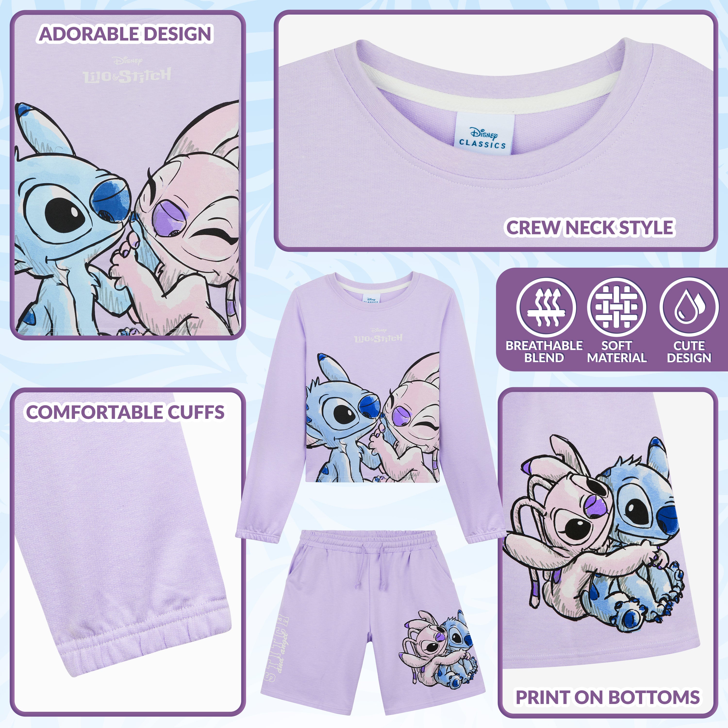 stitch-surv-tement-fille-sweat-short-9-10-ans-ensemble image 4