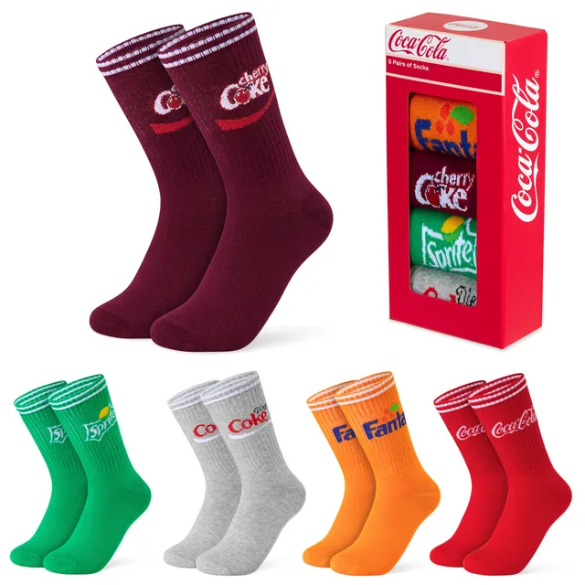 coca-cola-chaussettes-coton-lot-5-mi-mollet-fun-adulte image 1