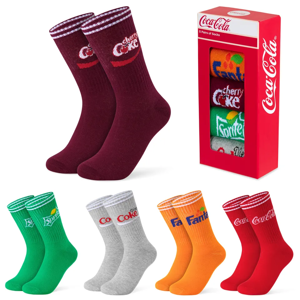 coca-cola-chaussettes-coton-lot-5-mi-mollet-fun-adulte image 1
