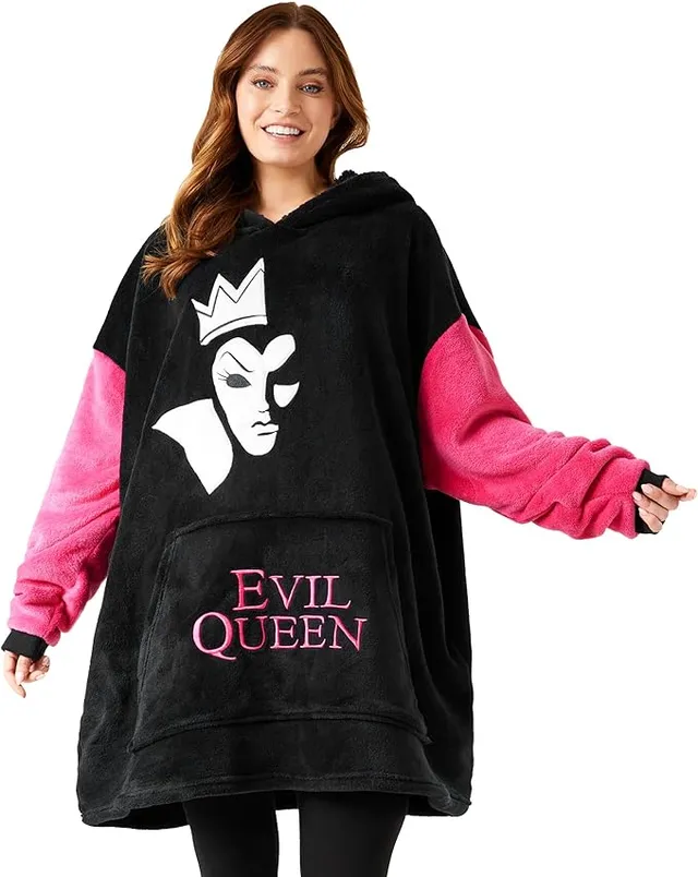 disney-sweat-plaid-femme-oversize-evil-queen-noir-polaire image 1