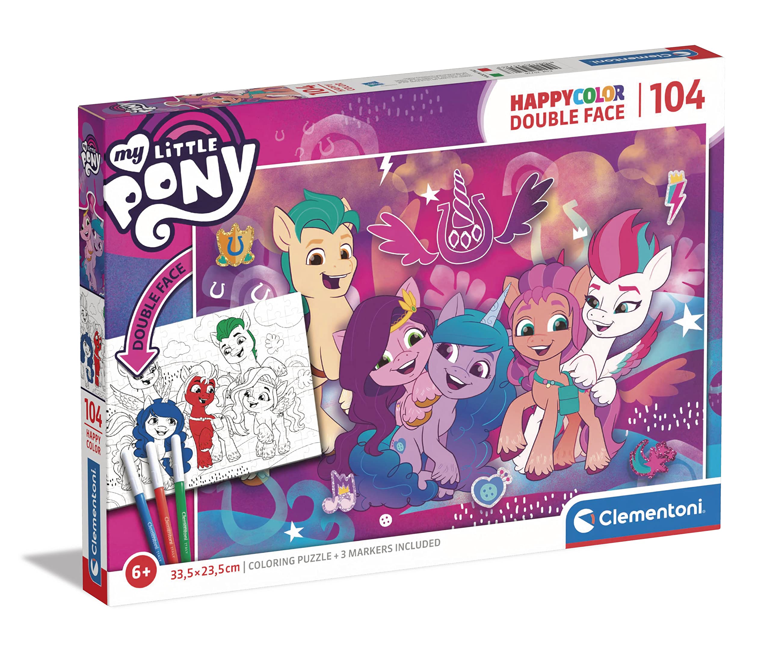 my-little-pony-25726-puzzle-supercolor-104-pi-ces-colorier image 1