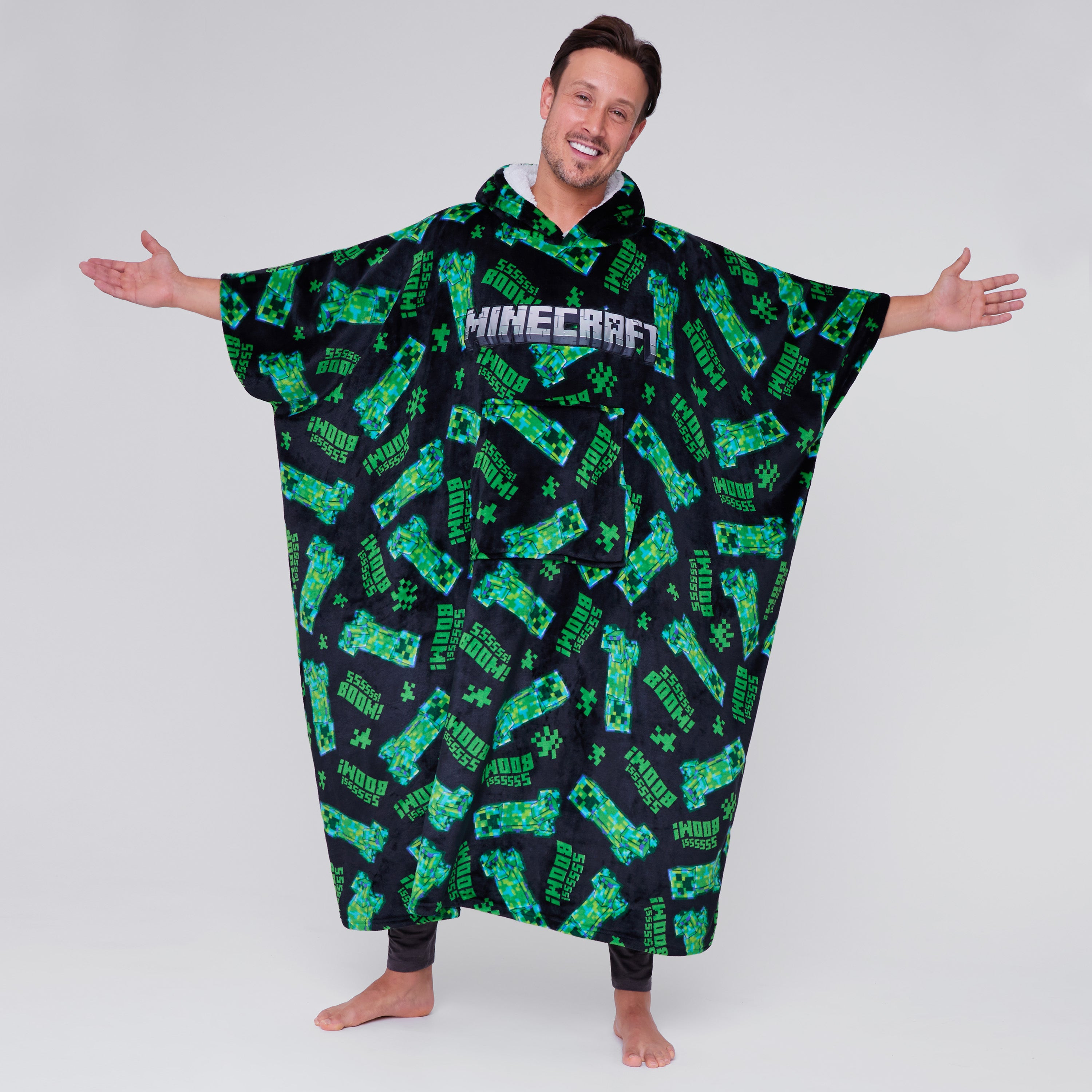 minecraft-sweat-plaid-hoodie-homme-ado-taille-unique-polaire image 3