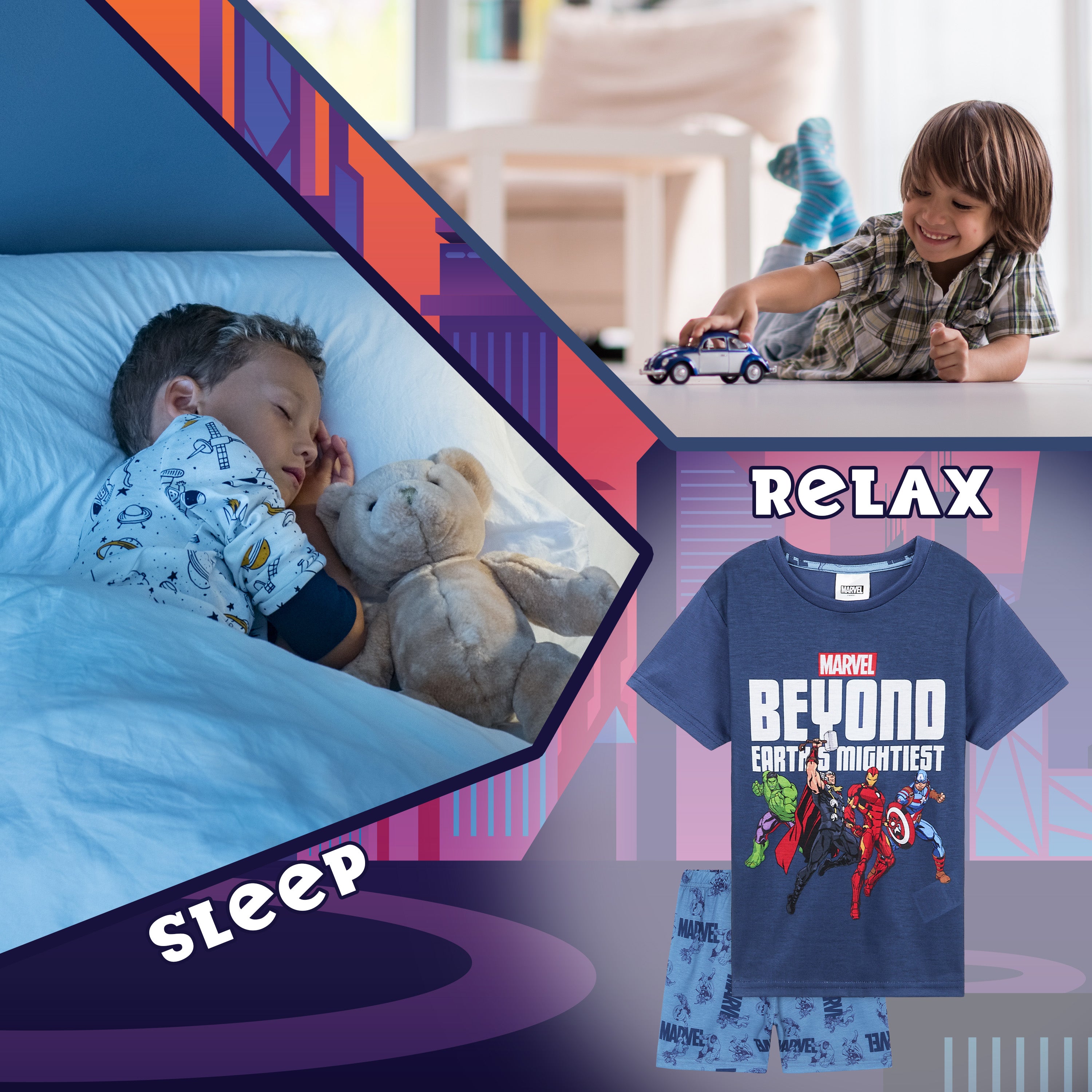 marvel-boys-pyjama-gar-on-short-spiderman-avengers image 5