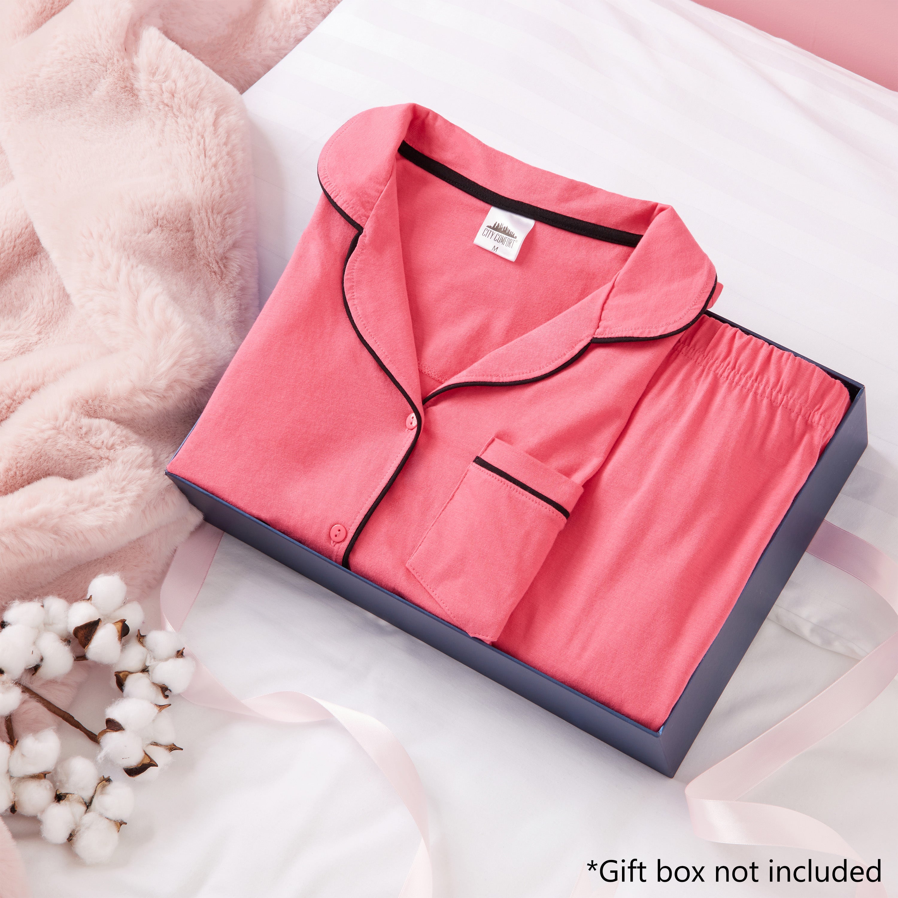 citycomfort-pyjama-femme-court-coton-2-pi-ces-rose image 3