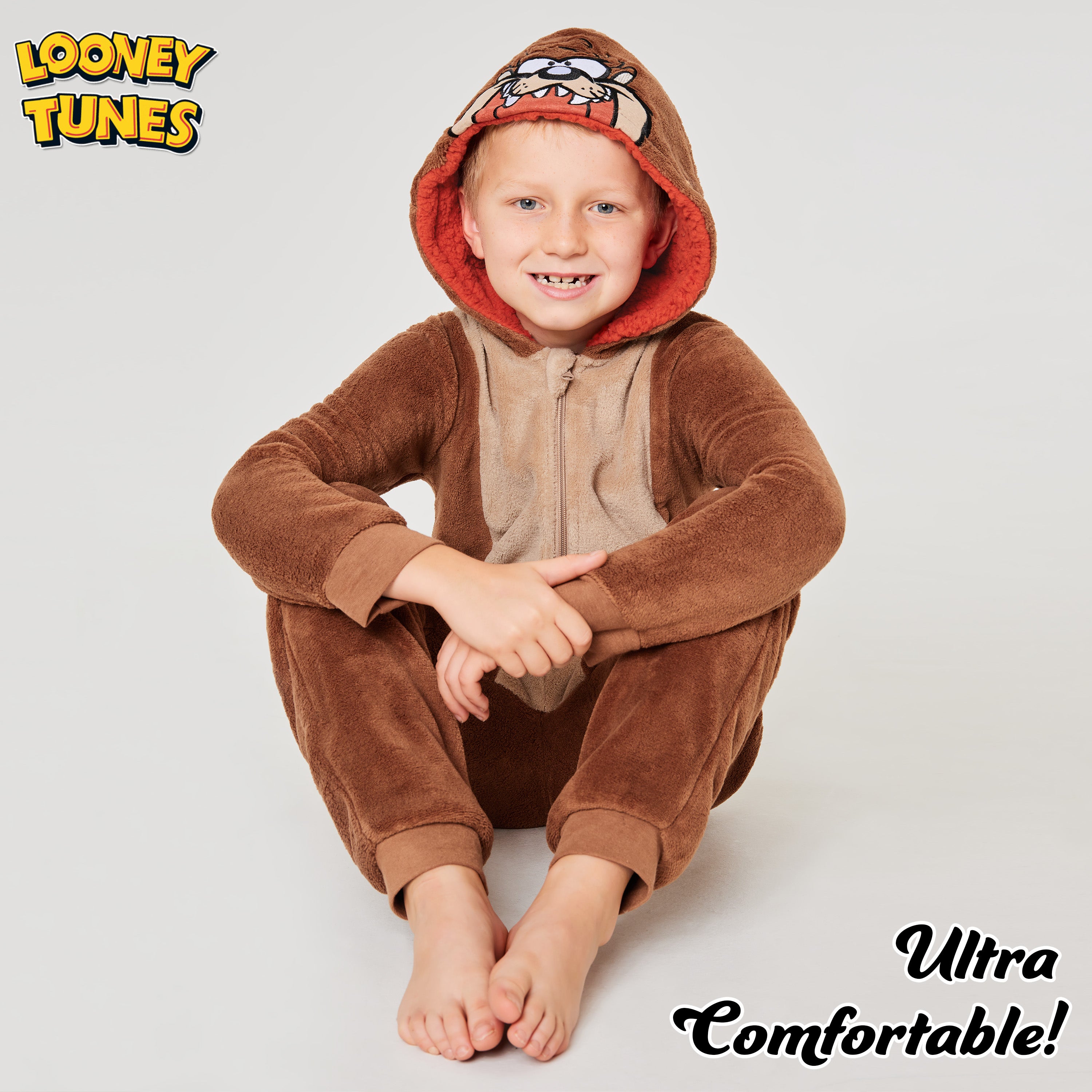 looney-tunes-combinaison-taz-polaire-capuche-7-15-ans image 5
