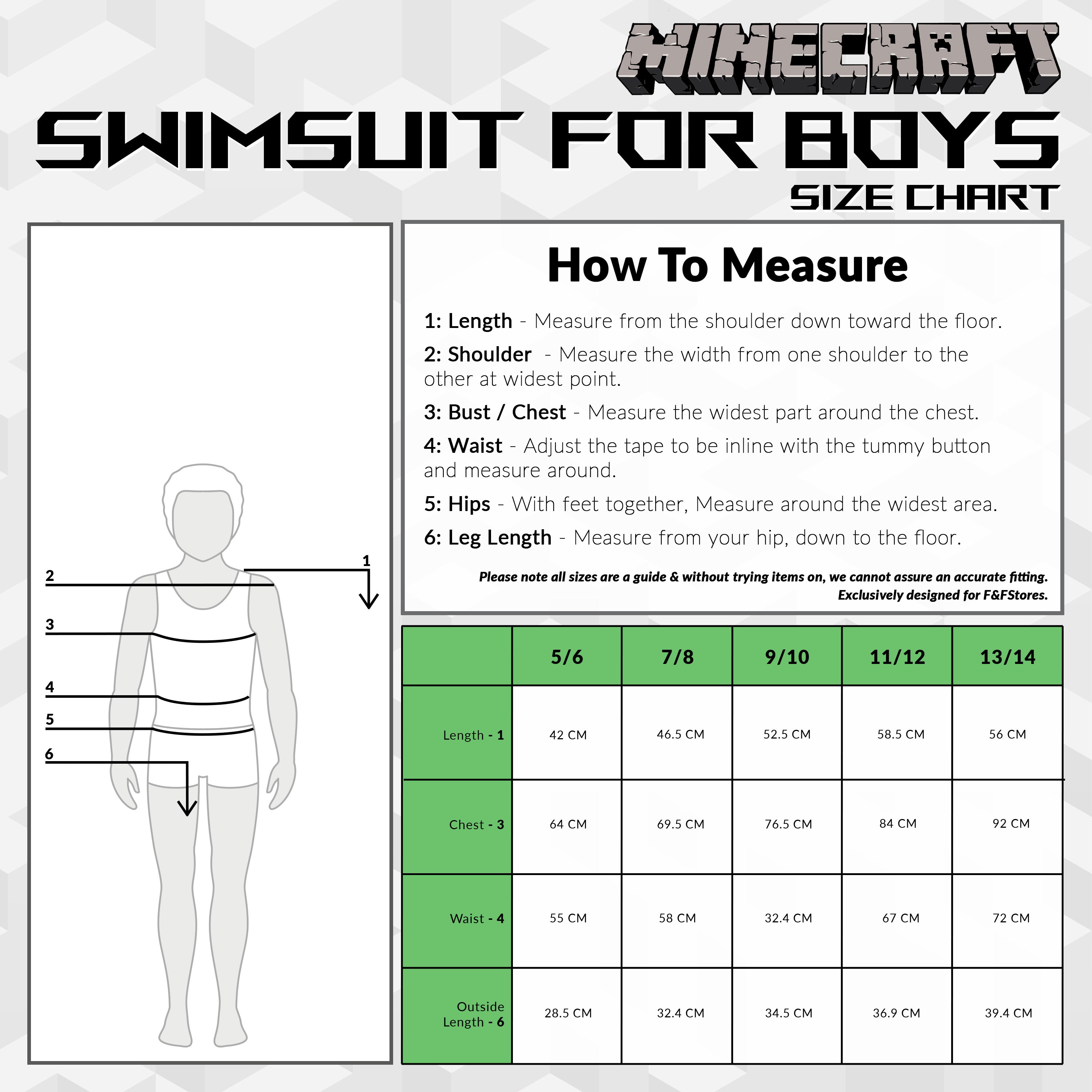 minecraft-maillot-de-bain-gar-on-2-pi-ces-vert-noir-9-10-ans image 6