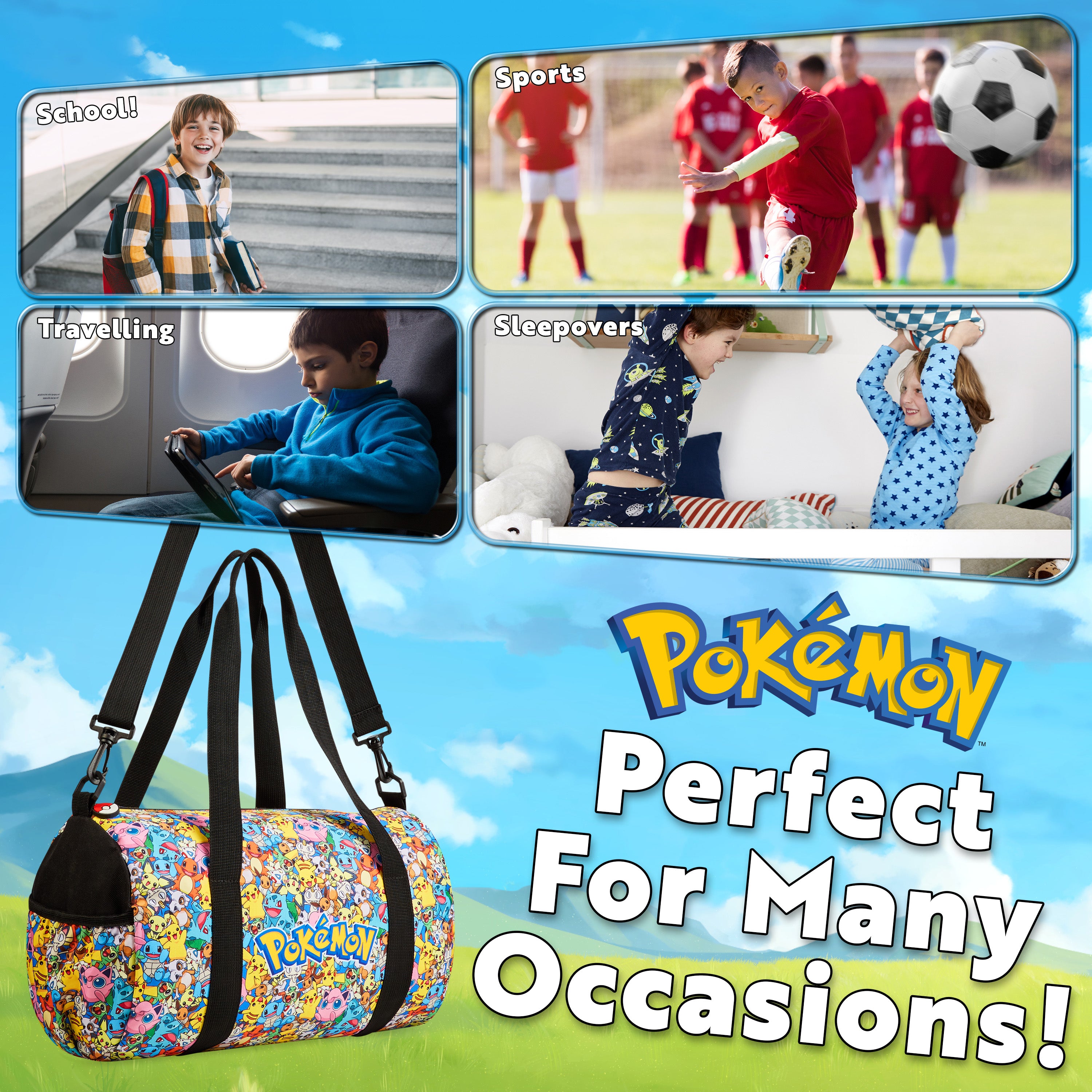 pok-mon-sac-sport-enfant-duffle-multicolore-voyage image 4