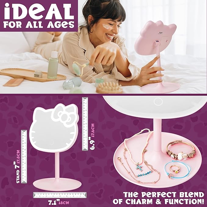 get-trend-hello-kitty-miroir-maquillage-led-rose image 3