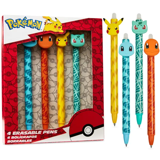 pok-mon-stylos-effa-ables-enfant-lot-de-4-encre-bleue image 1