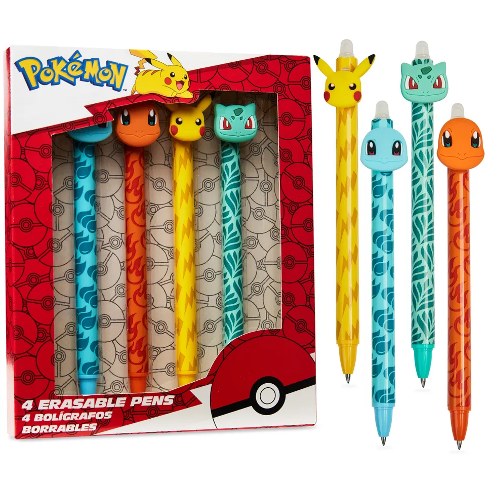 pok-mon-stylos-effa-ables-enfant-lot-de-4-encre-bleue image 1