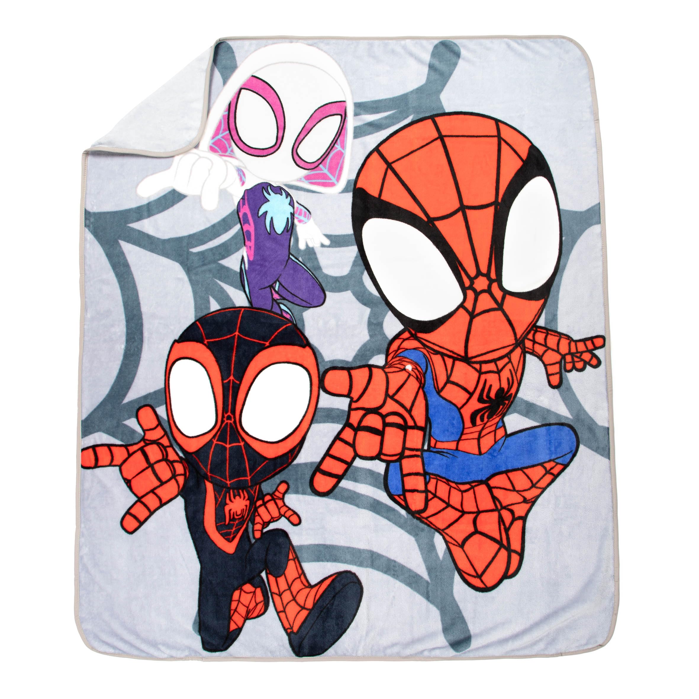 marvel-spidey-ghost-spider-couverture-peluche-130x150-cm-gris image 4