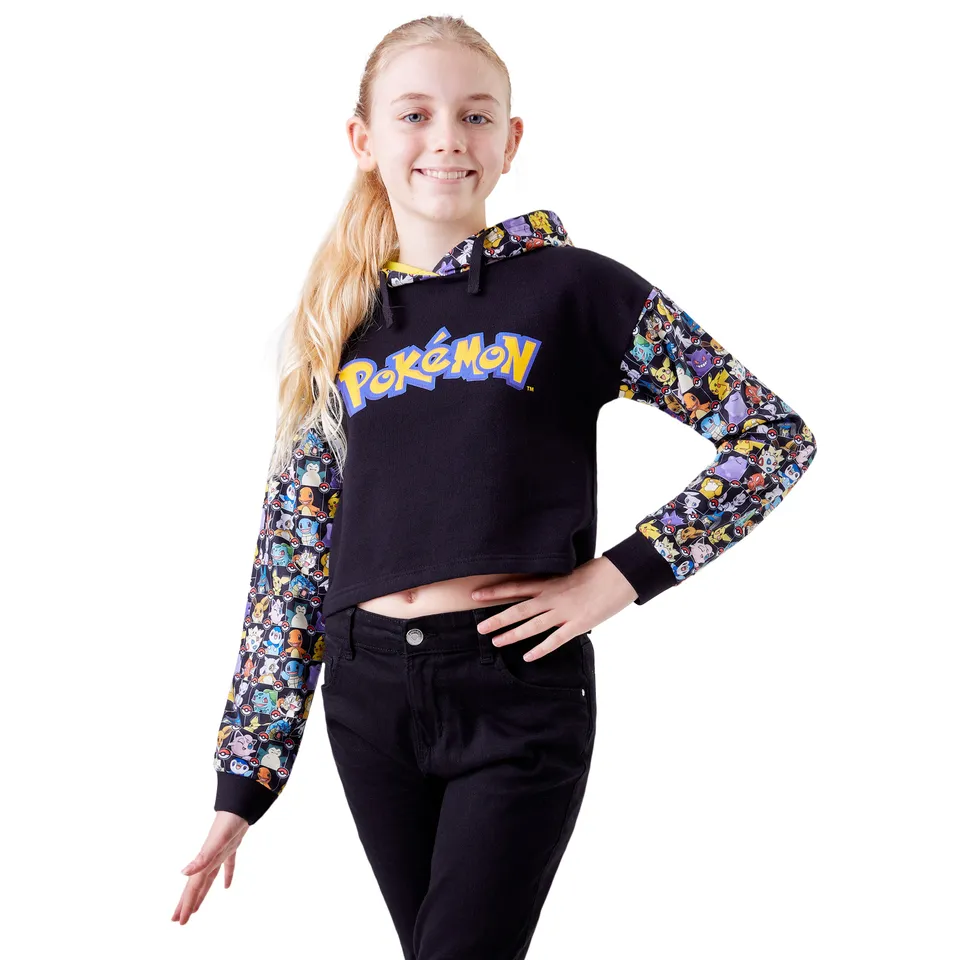 pok-mon-pikachu-sweat-fille-crop-capuche-7-15-ans image 1