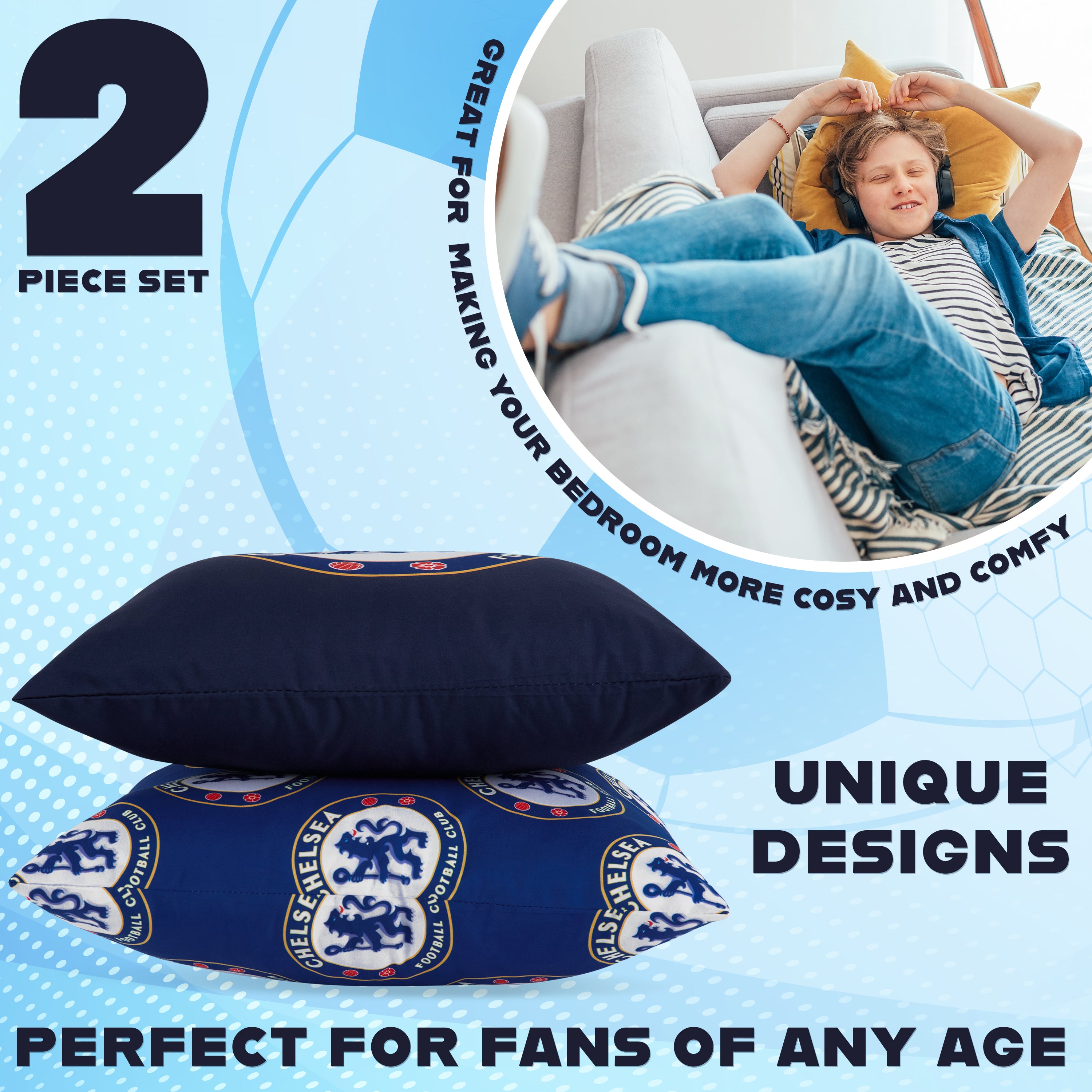 chelsea-fc-housse-coussin-39x39-cm-lot-2-bleu image 5
