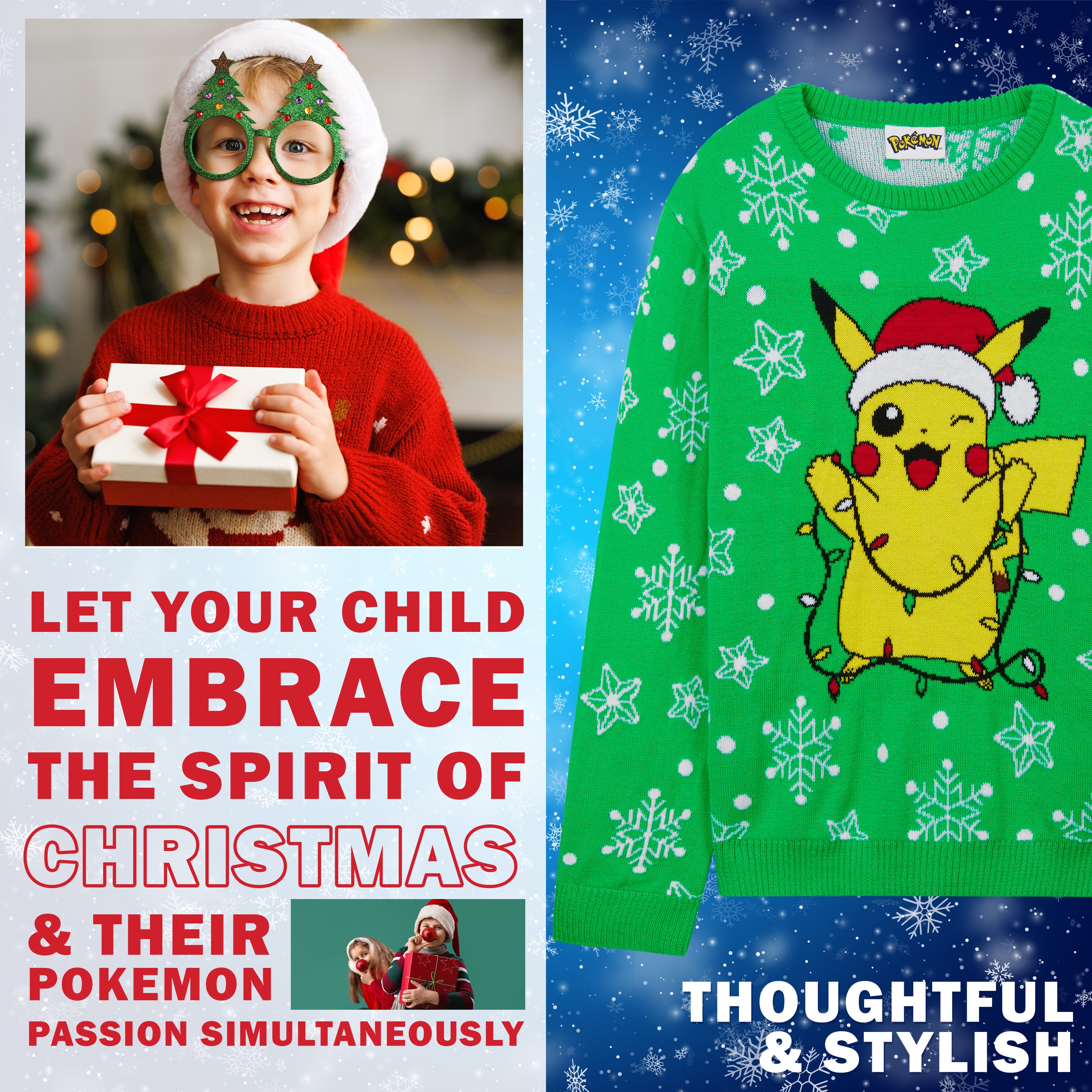 pok-mon-pull-de-no-l-enfant-tricot-chaud-7-8-ans-pikachu image 3