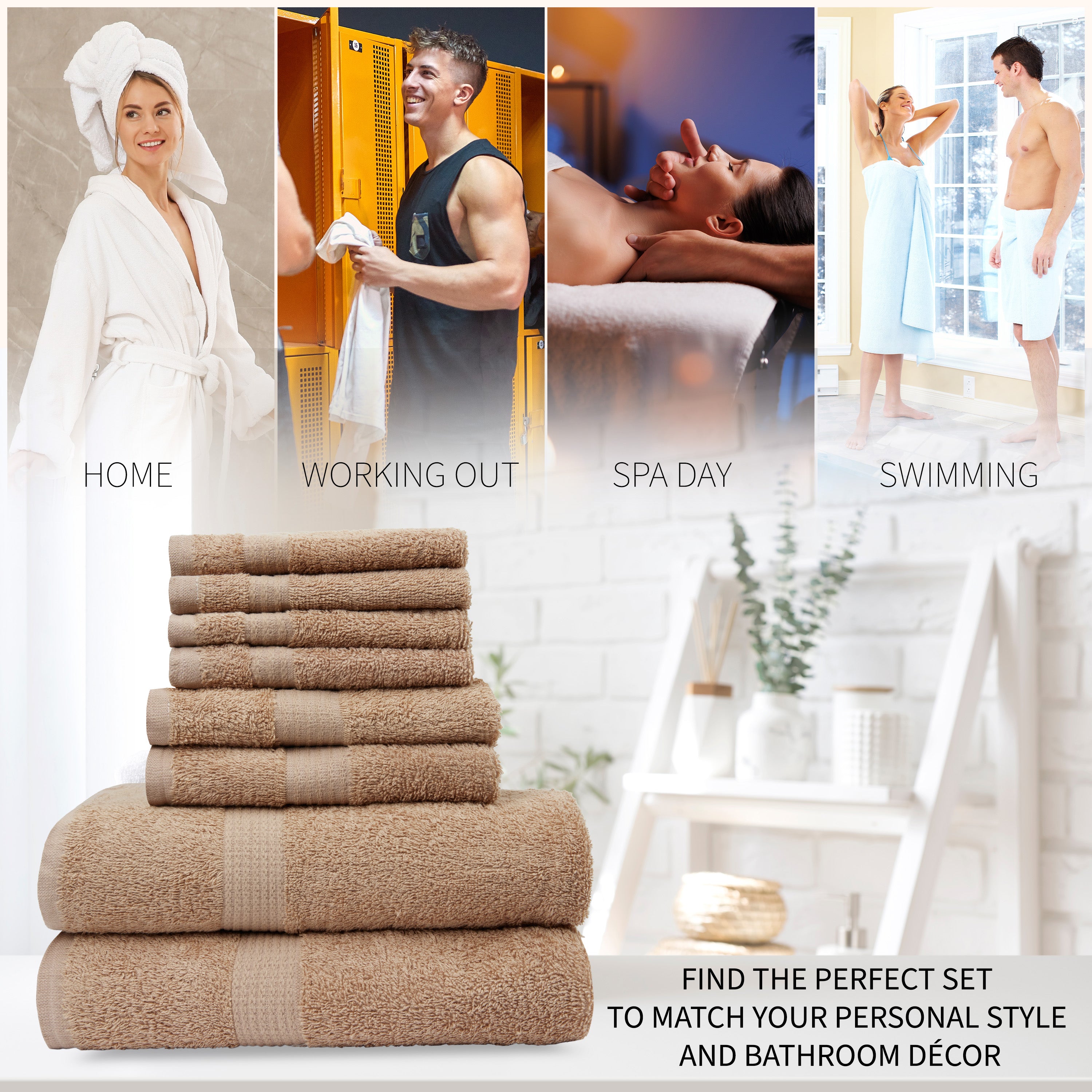 citycomfort-set-8-serviettes-coton-550-g-m-noir-bain-main image 8