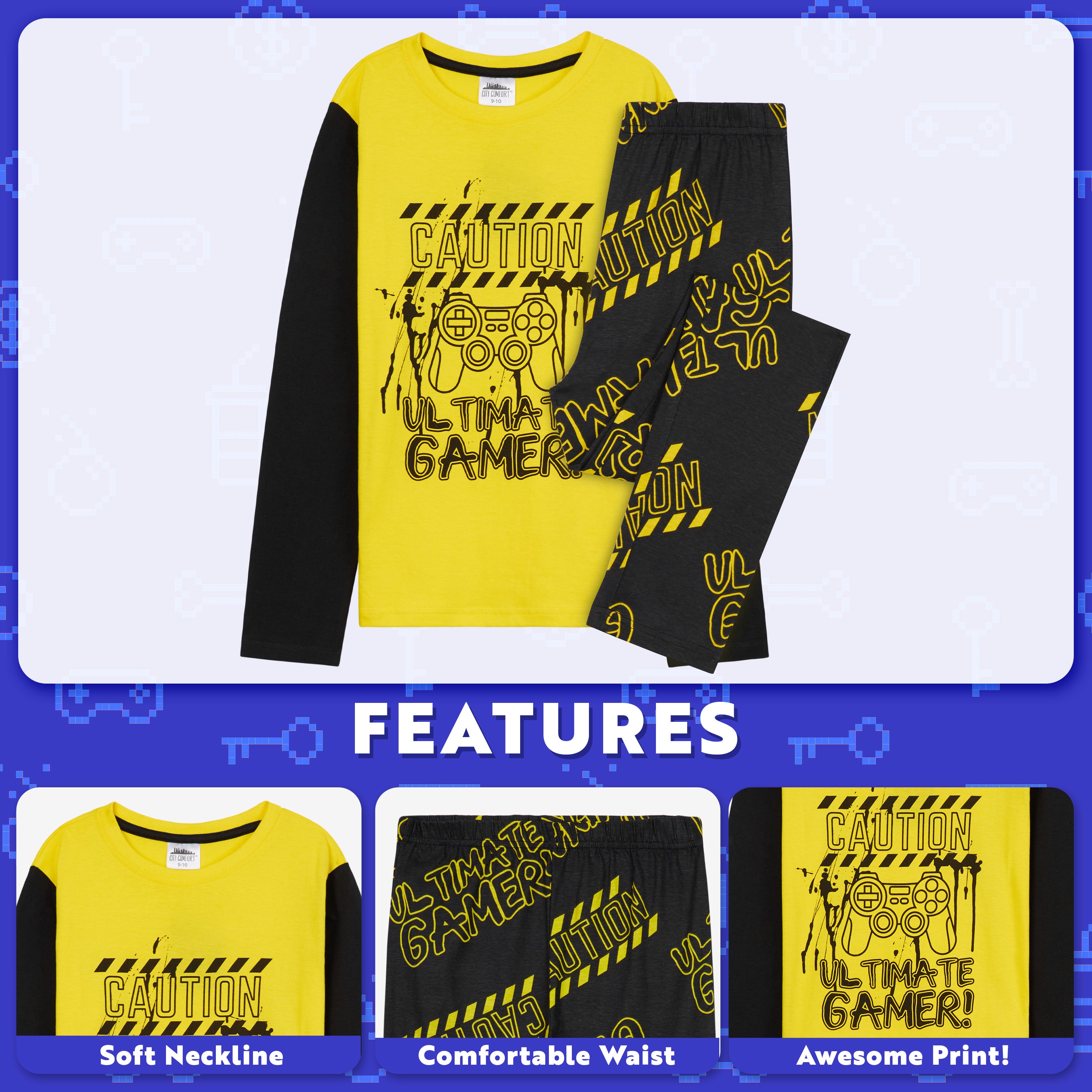 citycomfort-gamer-pyjama-long-gar-on-9-10-ans-respirant image 3