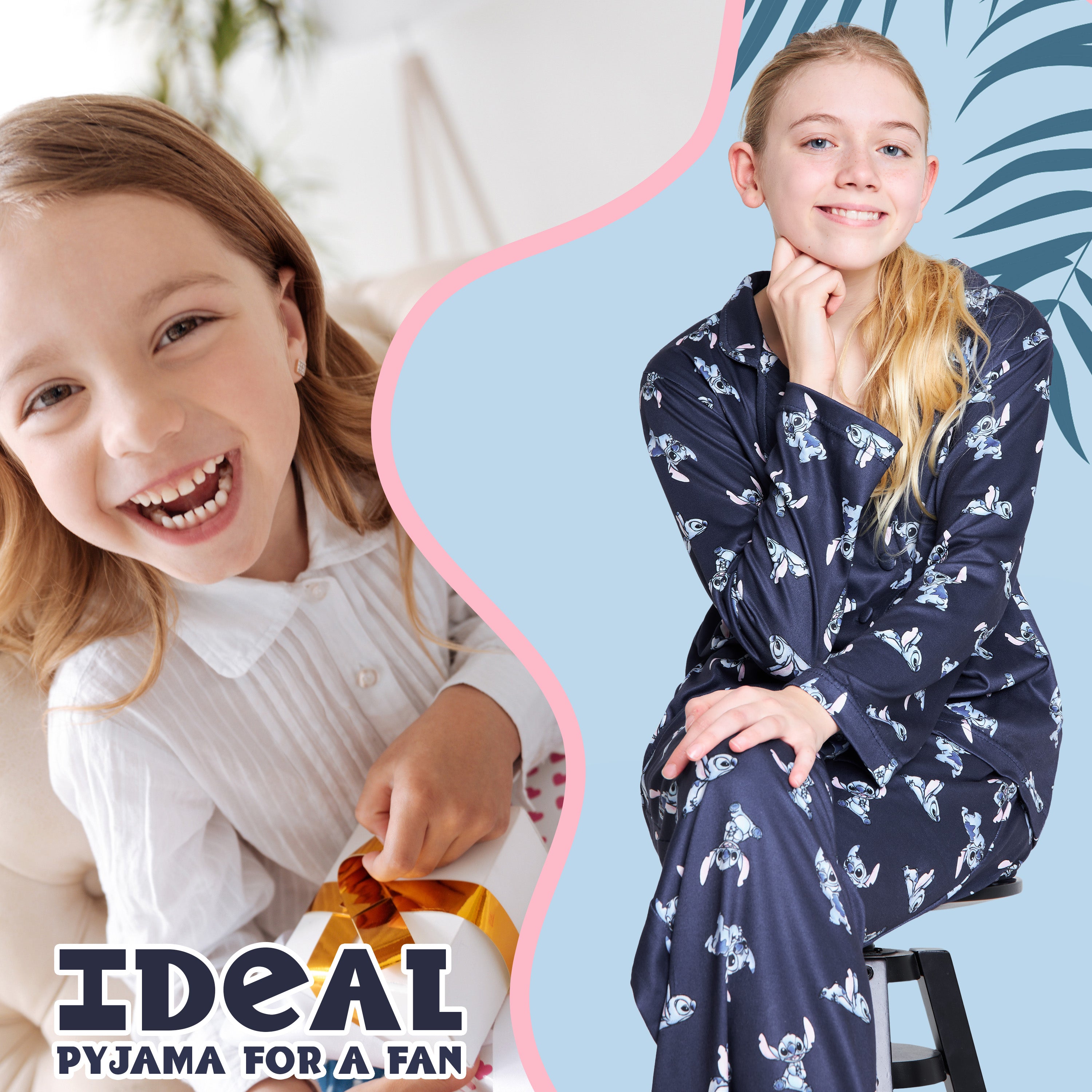 disney-stitch-pyjama-fille-long-2-pi-ces-bleu-marine-7-8-ans image 3