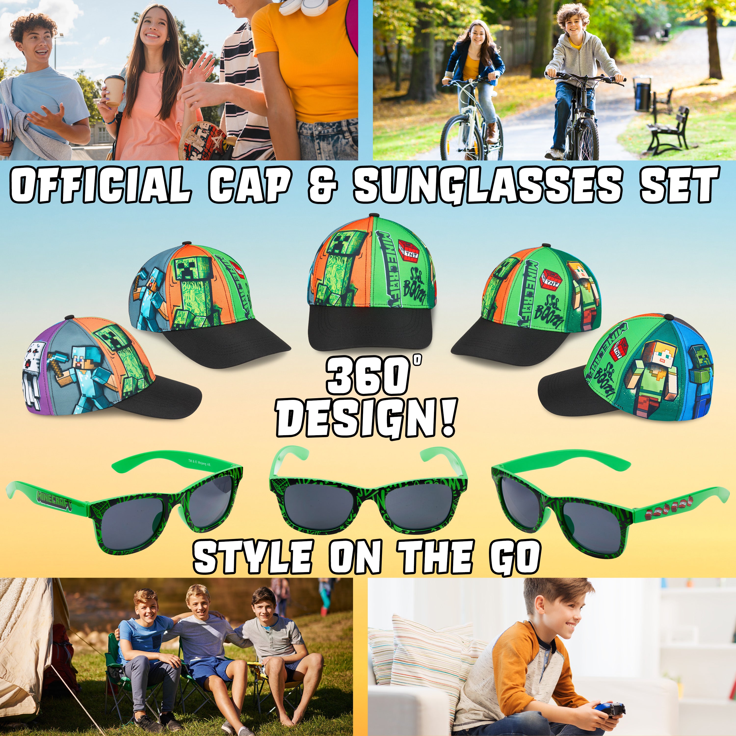 get-trend-boys-casquette-lunettes-gar-on-minecraft-creeper-r-glable image 2