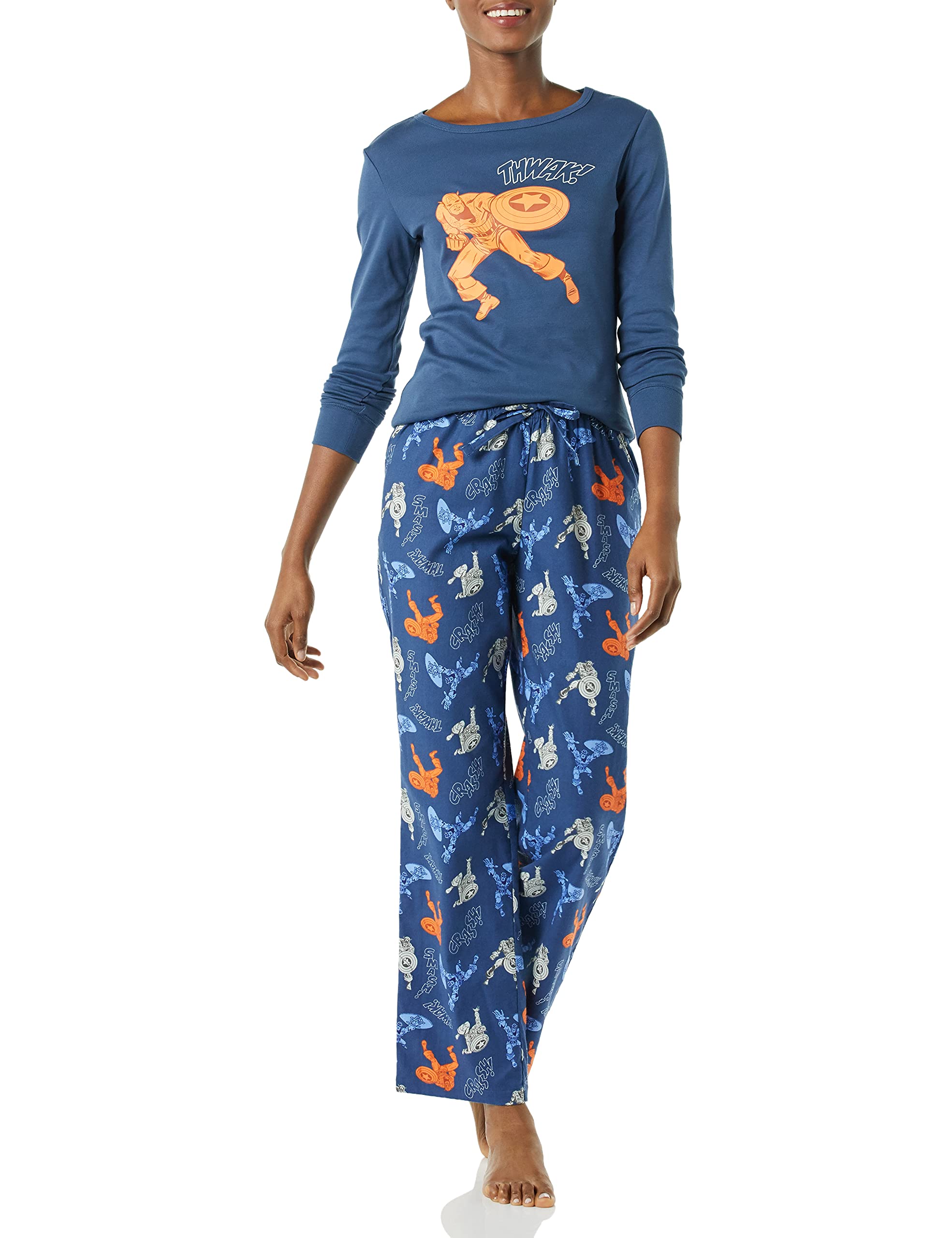 amazon-essentials-marvel-captain-america-pyjama-flanelle-femme image 1