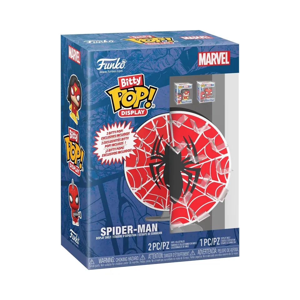 funko-bitty-pop-display-toile-spider-man-figurine-vinyle-avec-2-pcs image 1