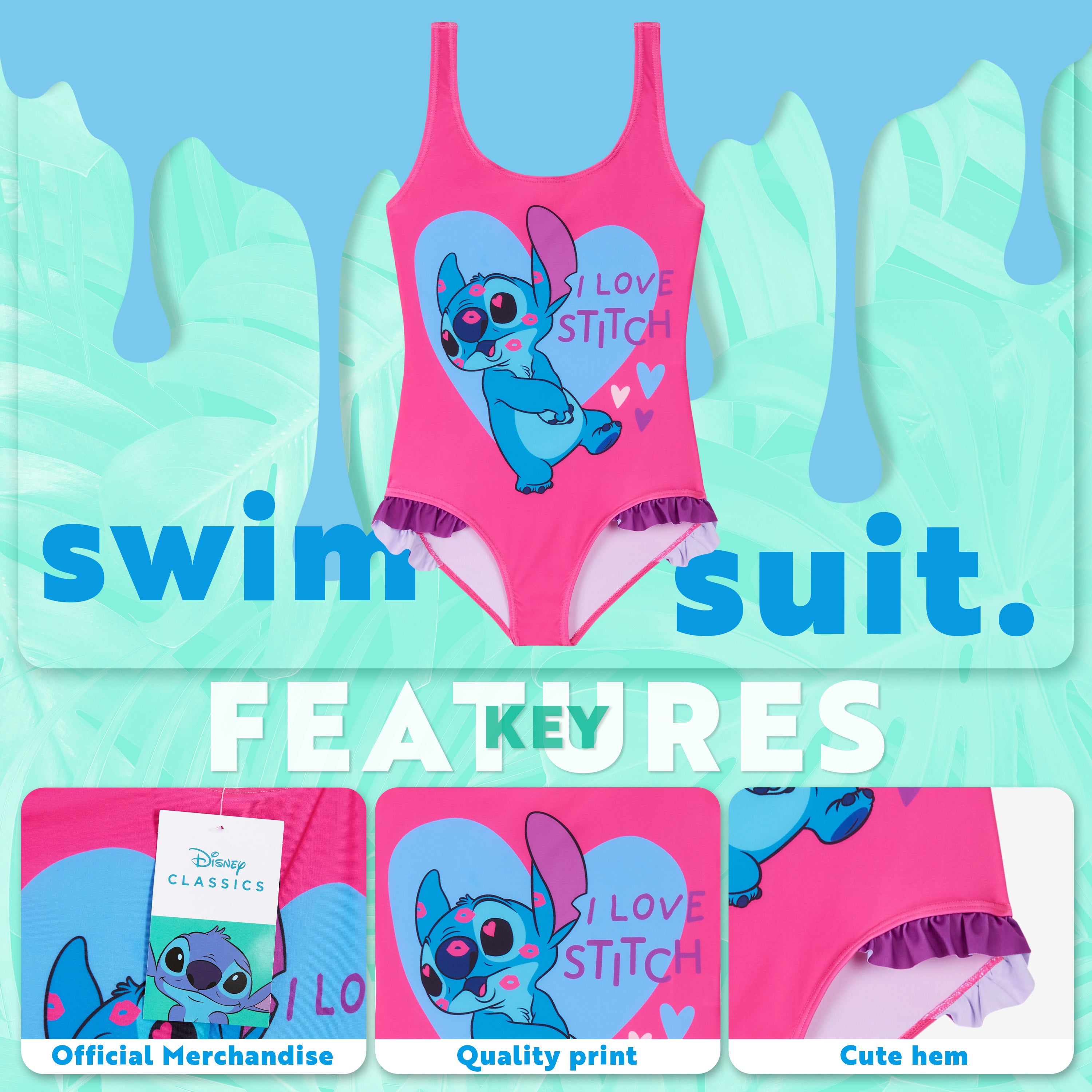 disney-stitch-maillot-bain-fille-une-pi-ce-stretch-piscine image 3