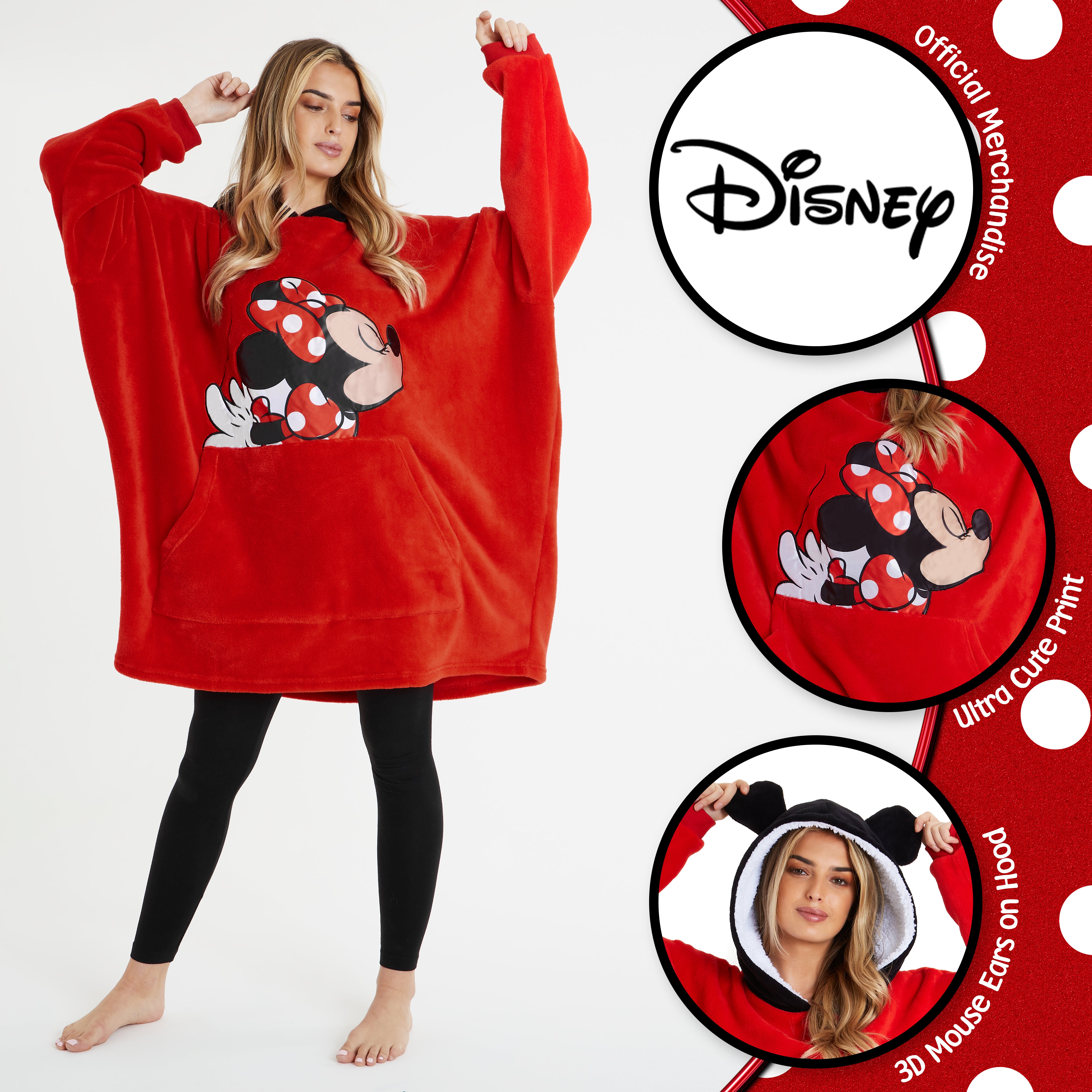 disney-minnie-mickey-sweat-plaid-capuche-polaire-femme-oversize image 2