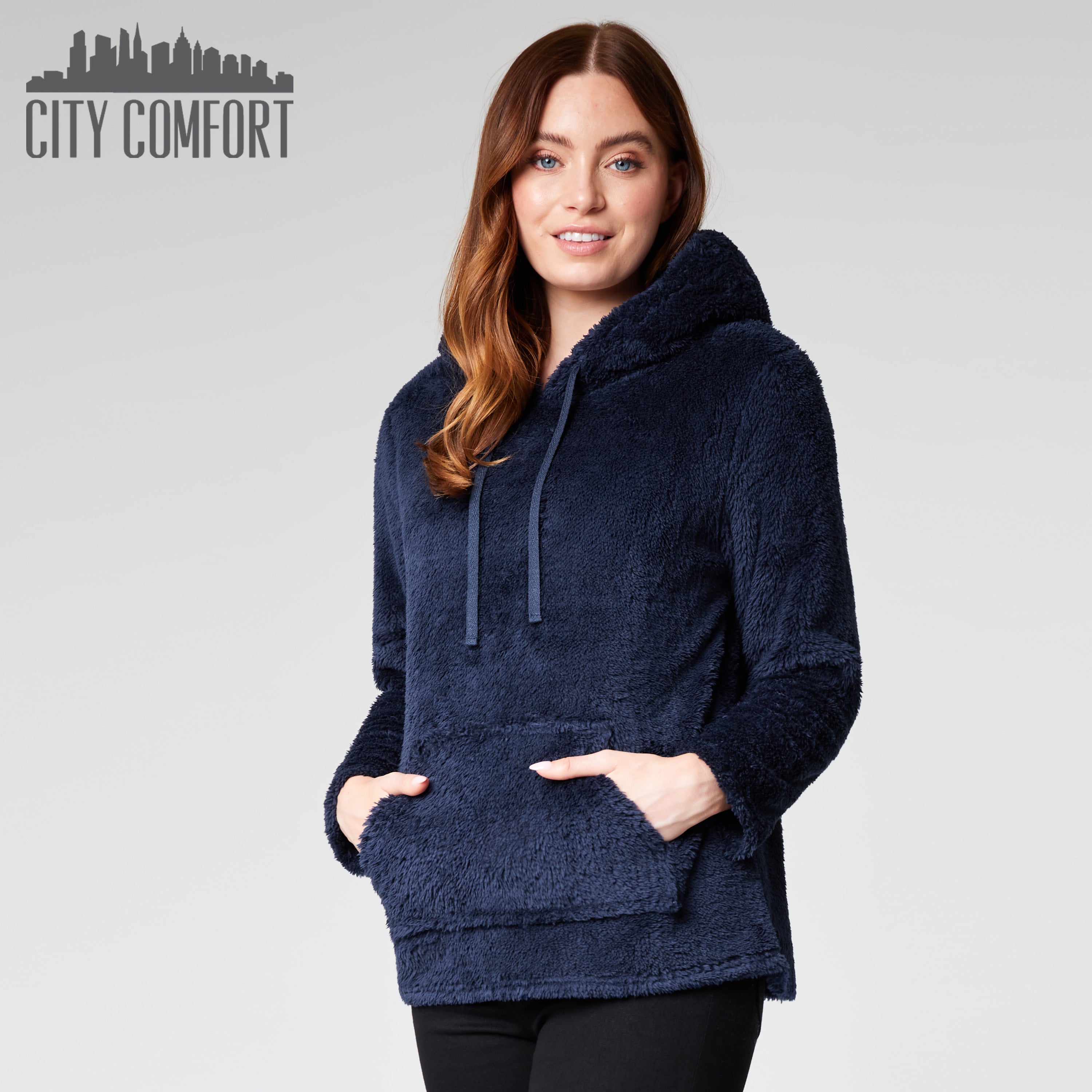get-trend-women-citycomfort-sweat-capuche-femme-noir-polaire image 4