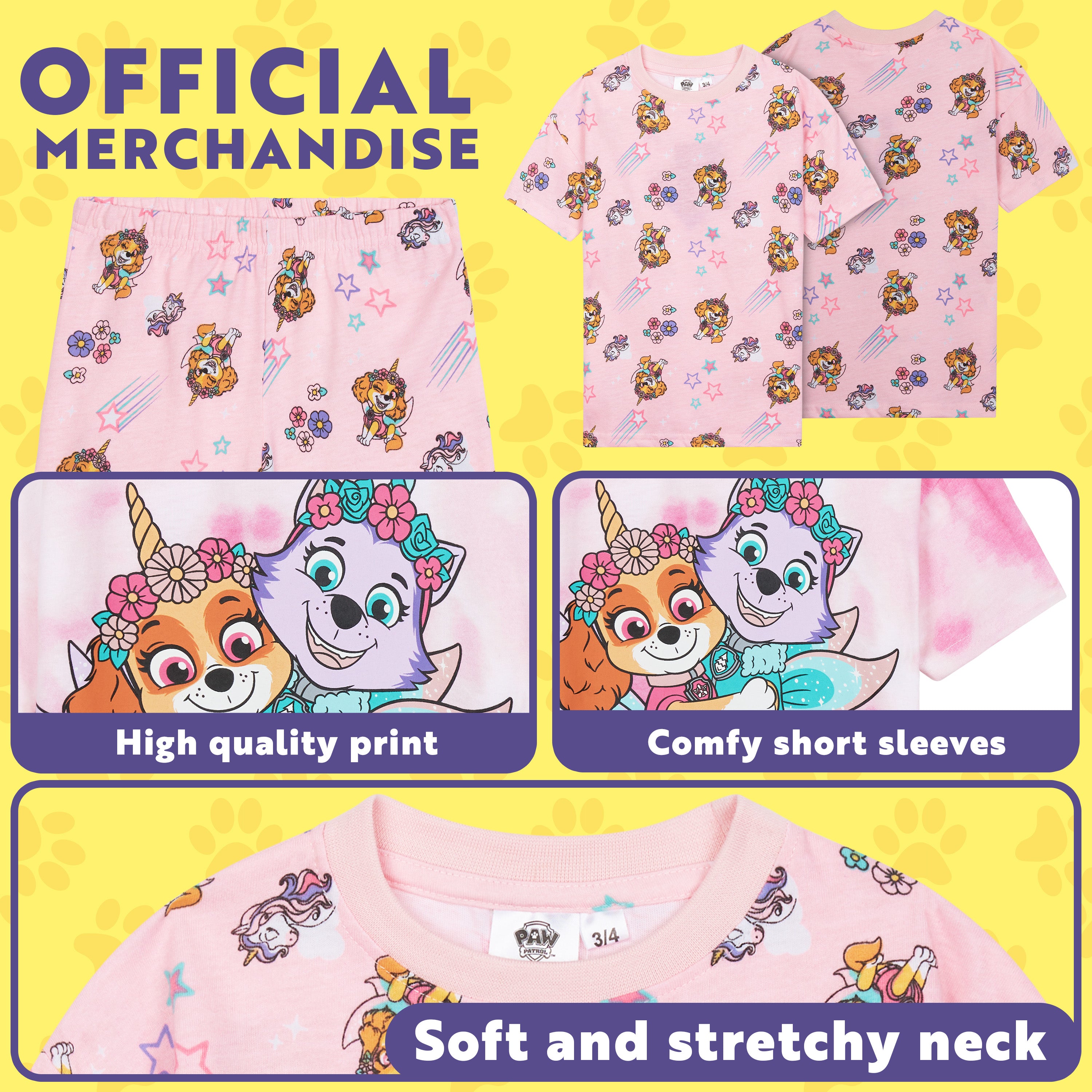 paw-patrol-pyjama-fille-lot-de-2-manches-courtes-4-5-ans image 4