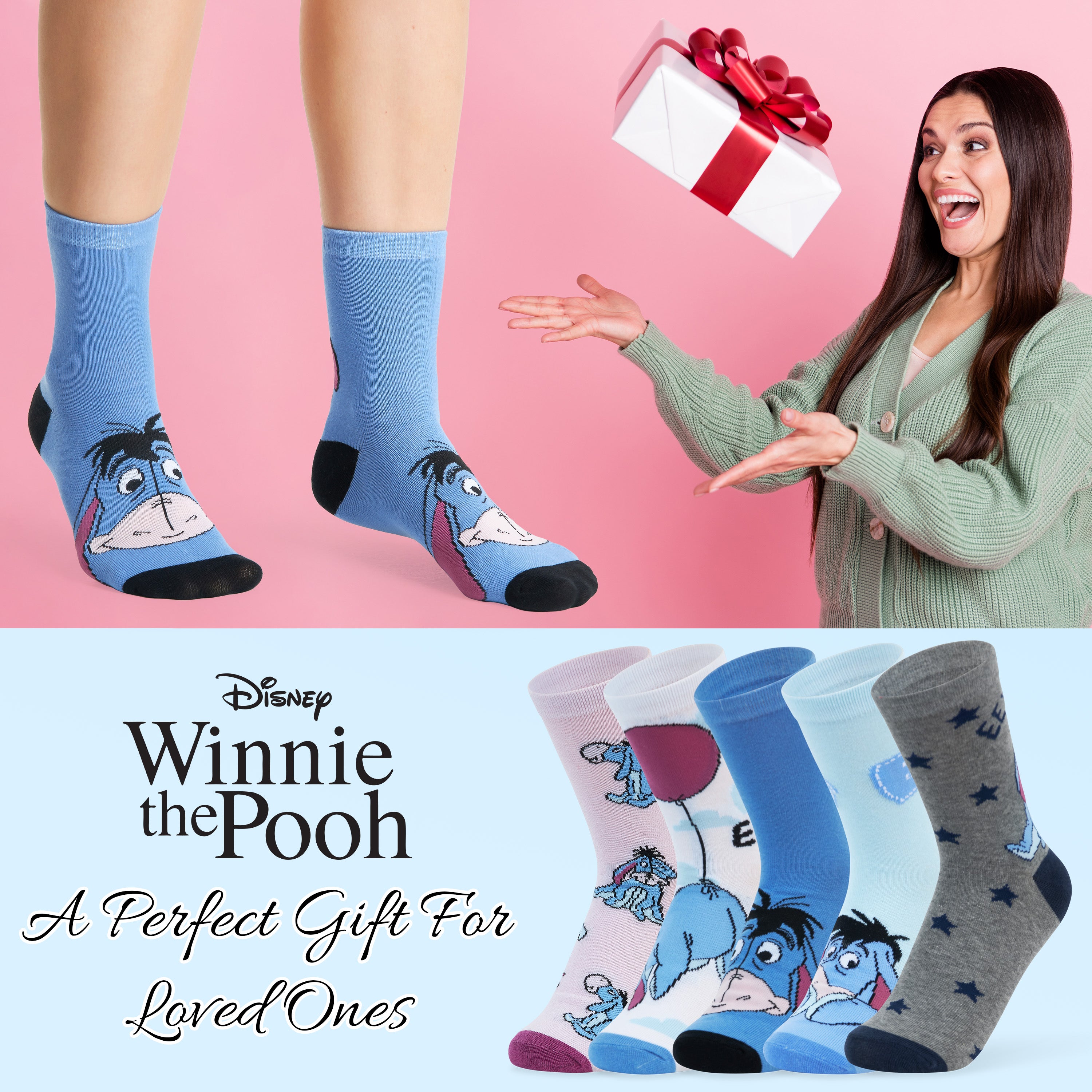 disney-stitch-chaussettes-femme-mi-mollet-lot-de-5 image 3