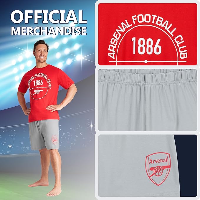 get-trend-pyjama-court-homme-arsenal-taille-l-t image 2