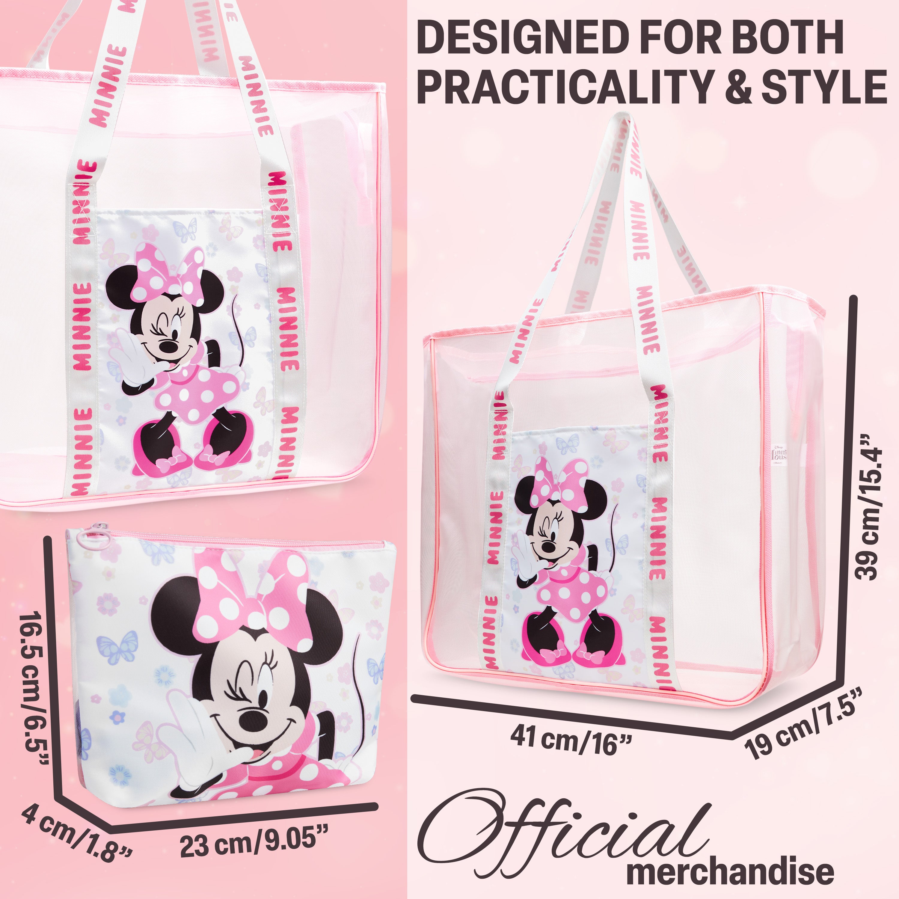 minnie-mouse-tote-bag-mesh-sac-plage-pochette-zipp-e image 6
