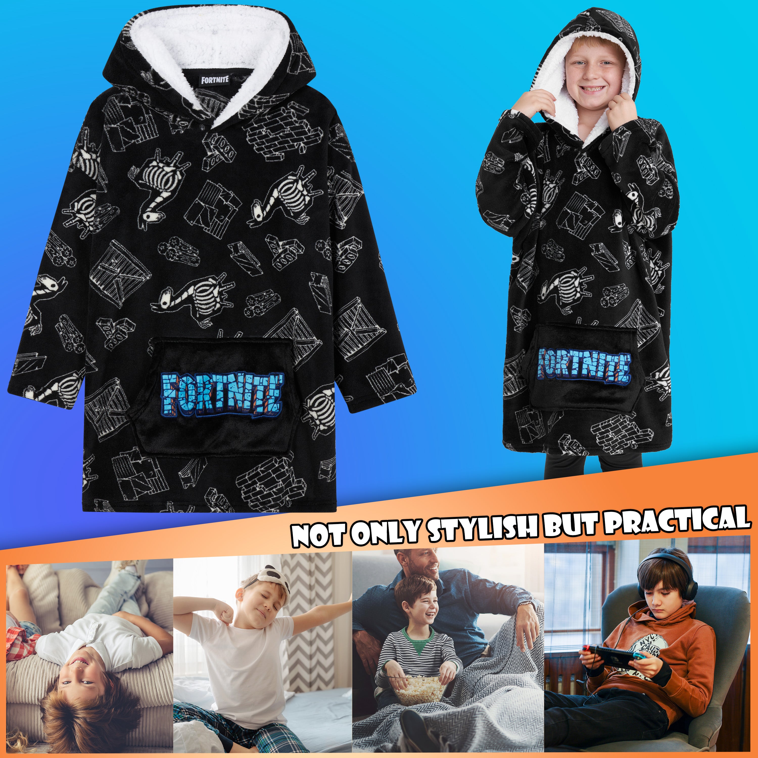 fortnite-plaid-capuche-gar-on-polaire-oversize-chaud image 3