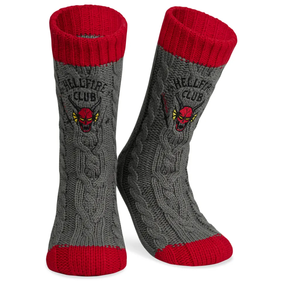 stranger-things-chaussettes-pilou-homme-gris-et-rouge image 1