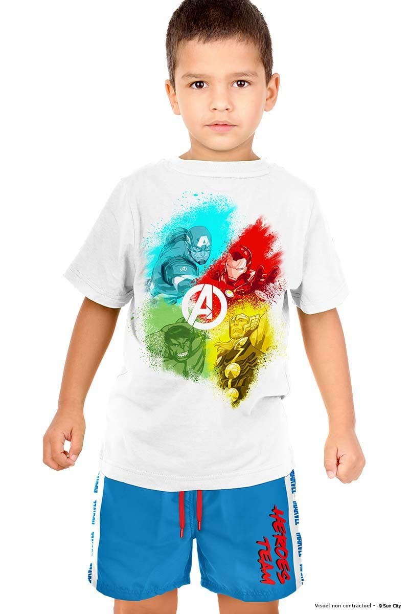 marvel-avengers-ensemble-t-shirt-short-gar-on-t image 3