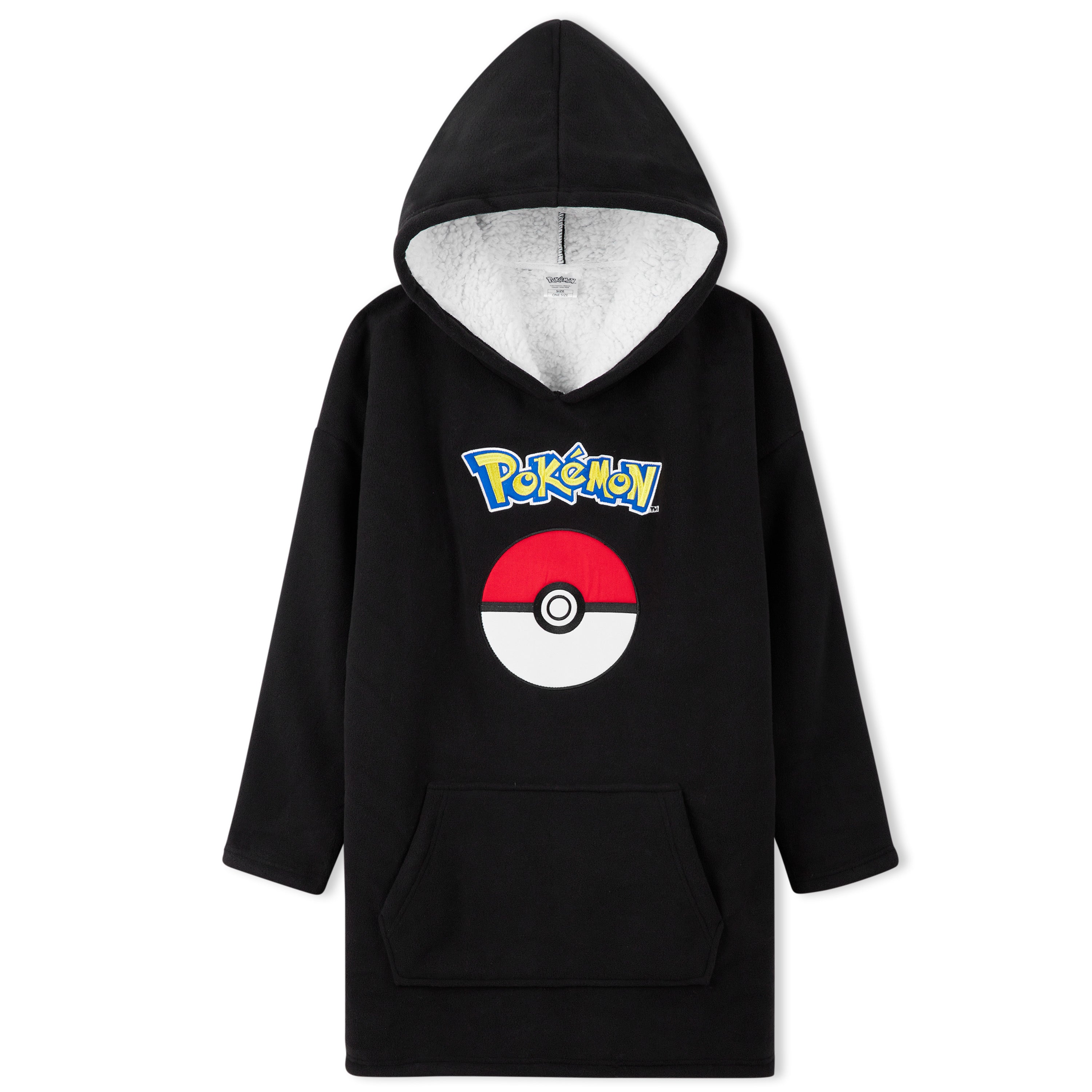pokemon-e0199-sweat-plaid-enfant-noir-polaire-sherpa image 1