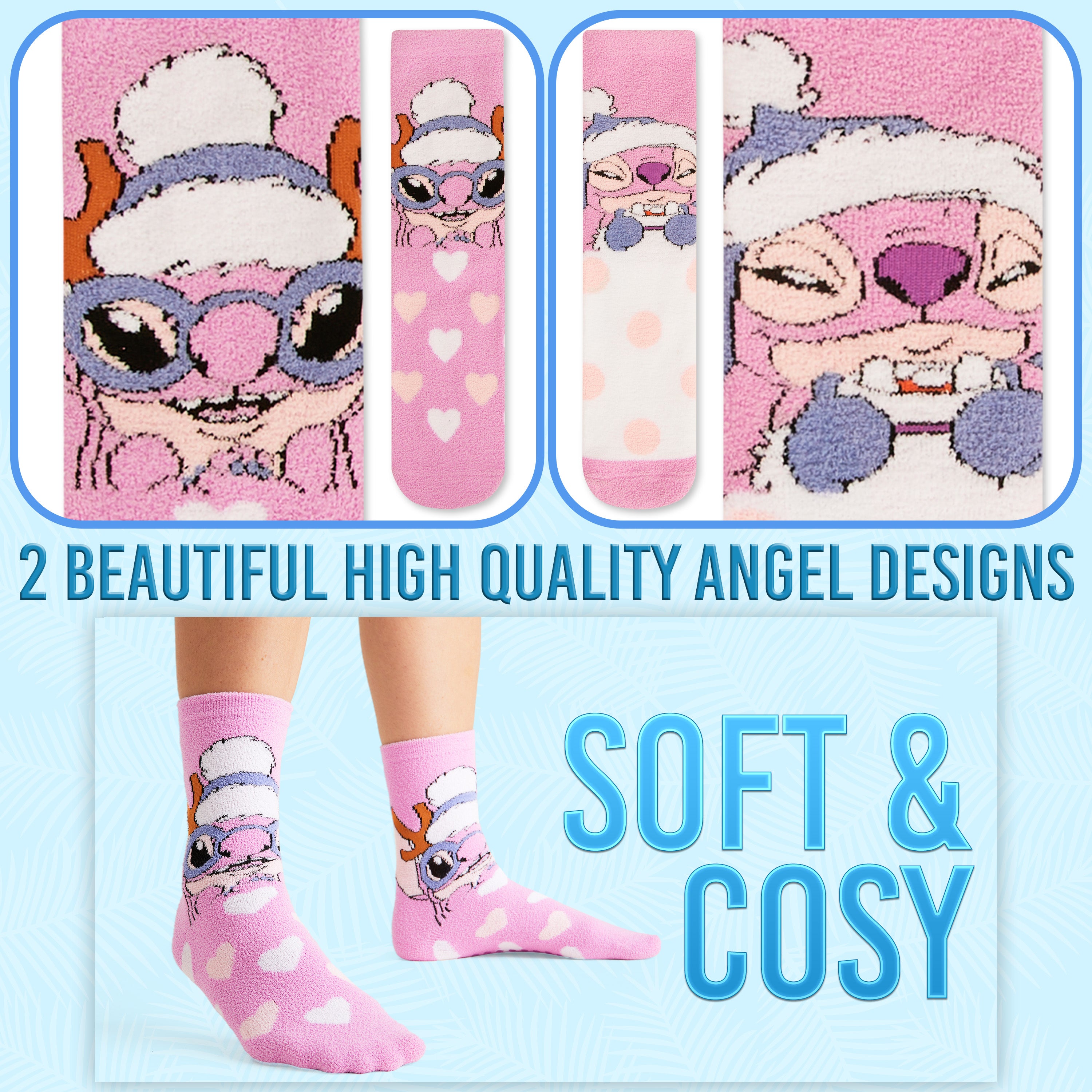 disney-angel-chaussettes-pilou-antiderapantes-lot-2-polaire image 4