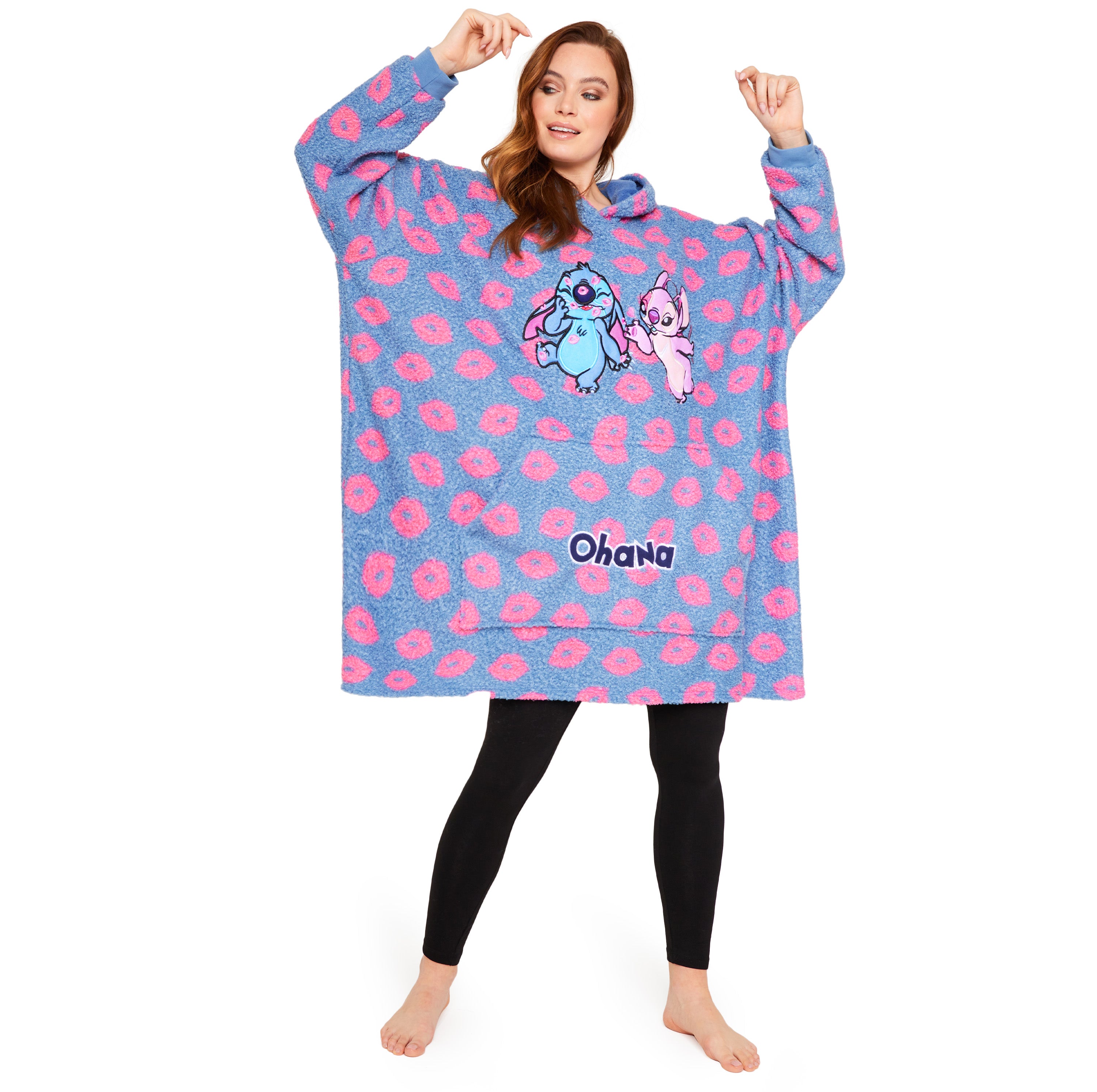 disney-stitch-angel-sweat-plaid-oversize-femme-polaire image 1