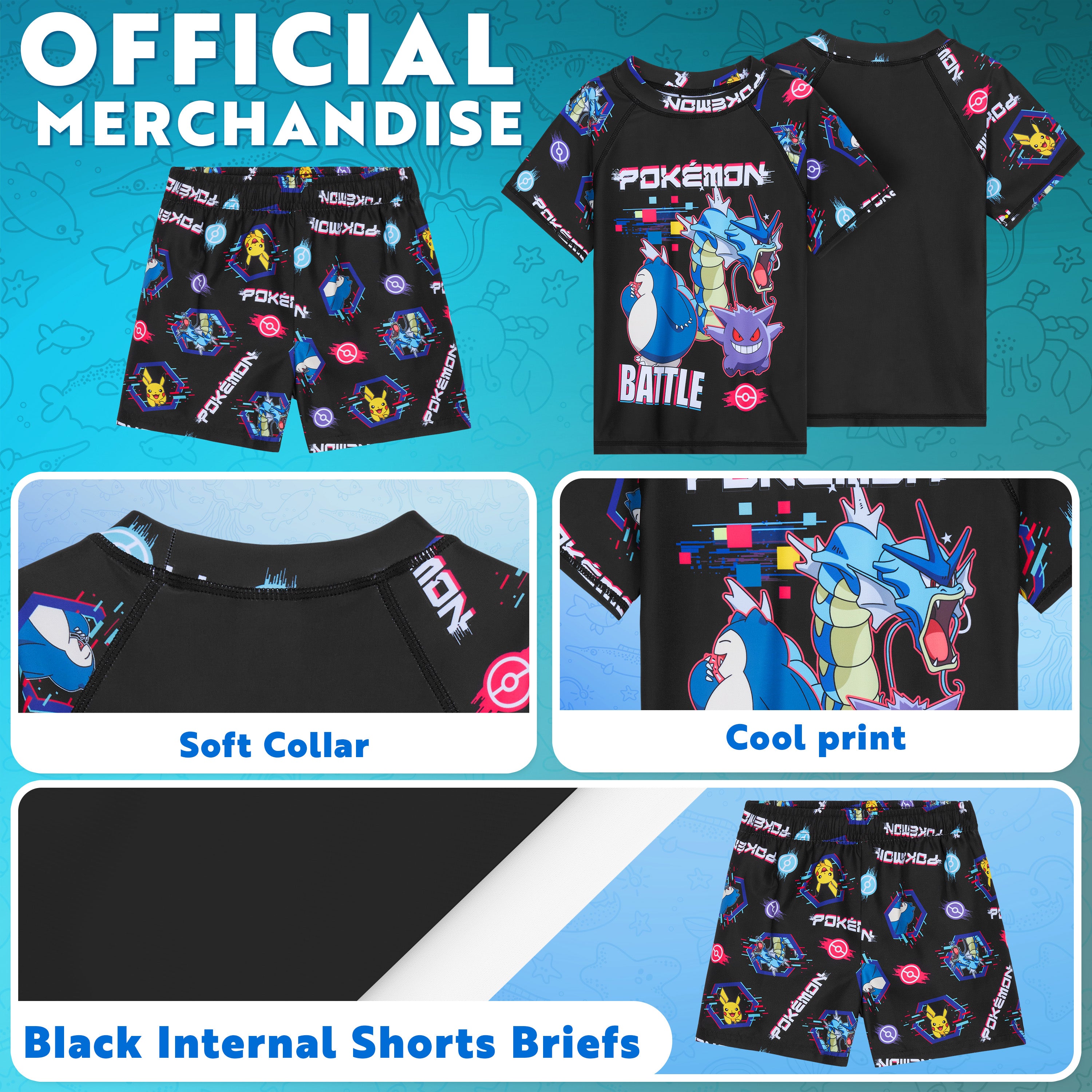 pok-mon-ensemble-maillot-bain-gar-on-2-pi-ces-7-8-ans image 4