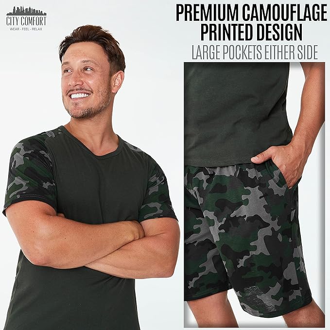citycomfort-pyjama-short-homme-coton-t-shirt-et-short image 2