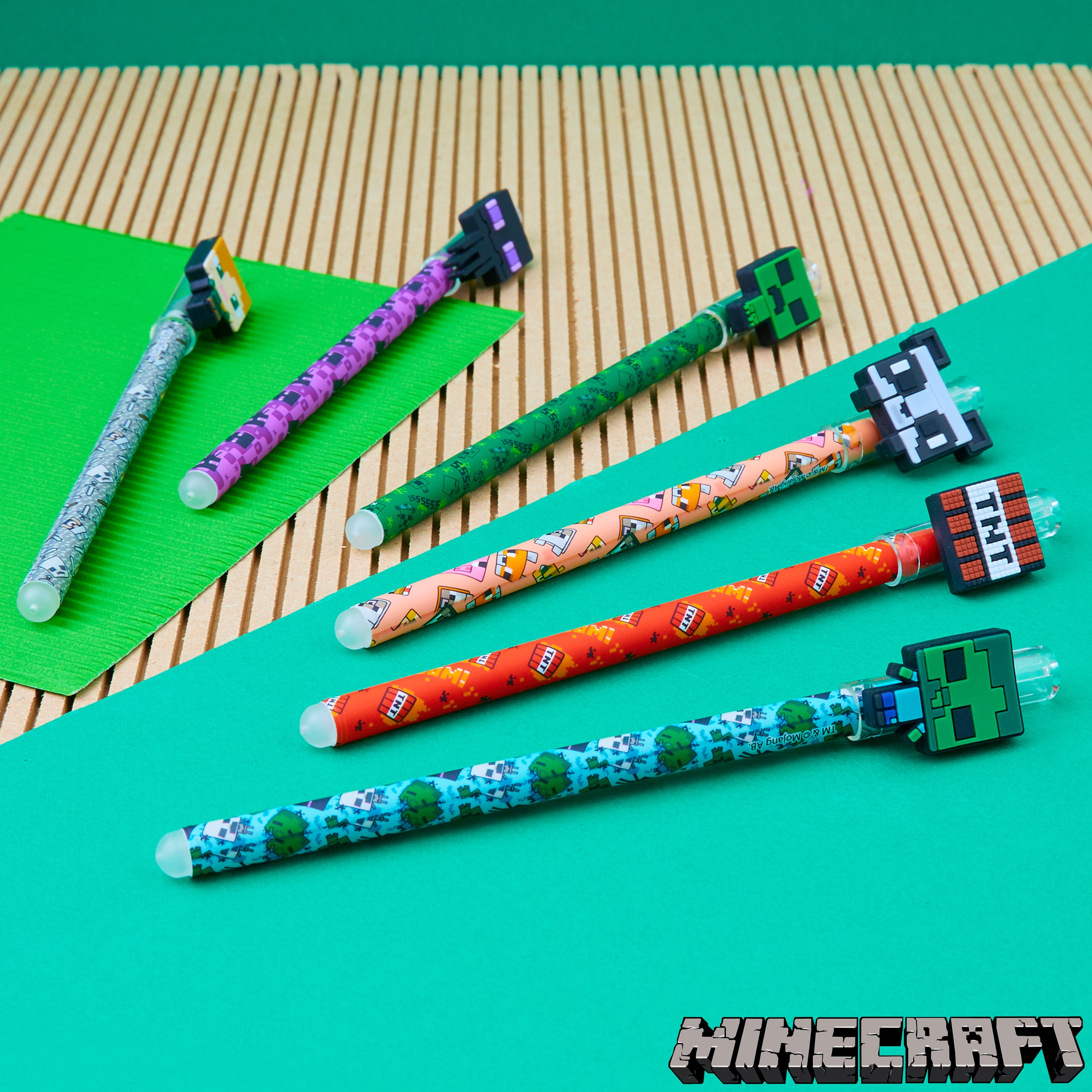 minecraft-stylos-gel-effa-ables-couleurs-lot-de-6-enfant image 2